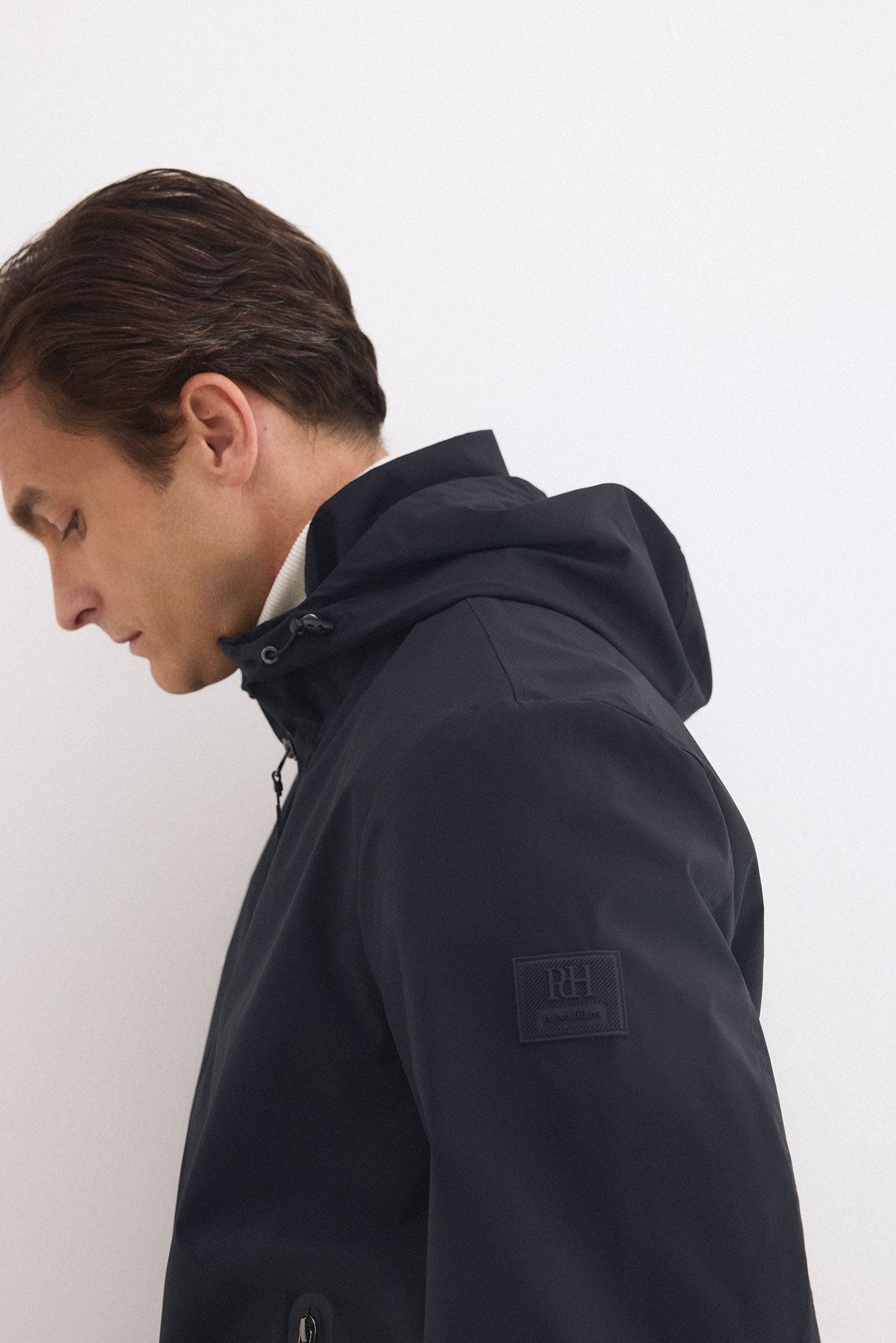 Pedro del Hierro Technical lightweight hooded jacket Blue