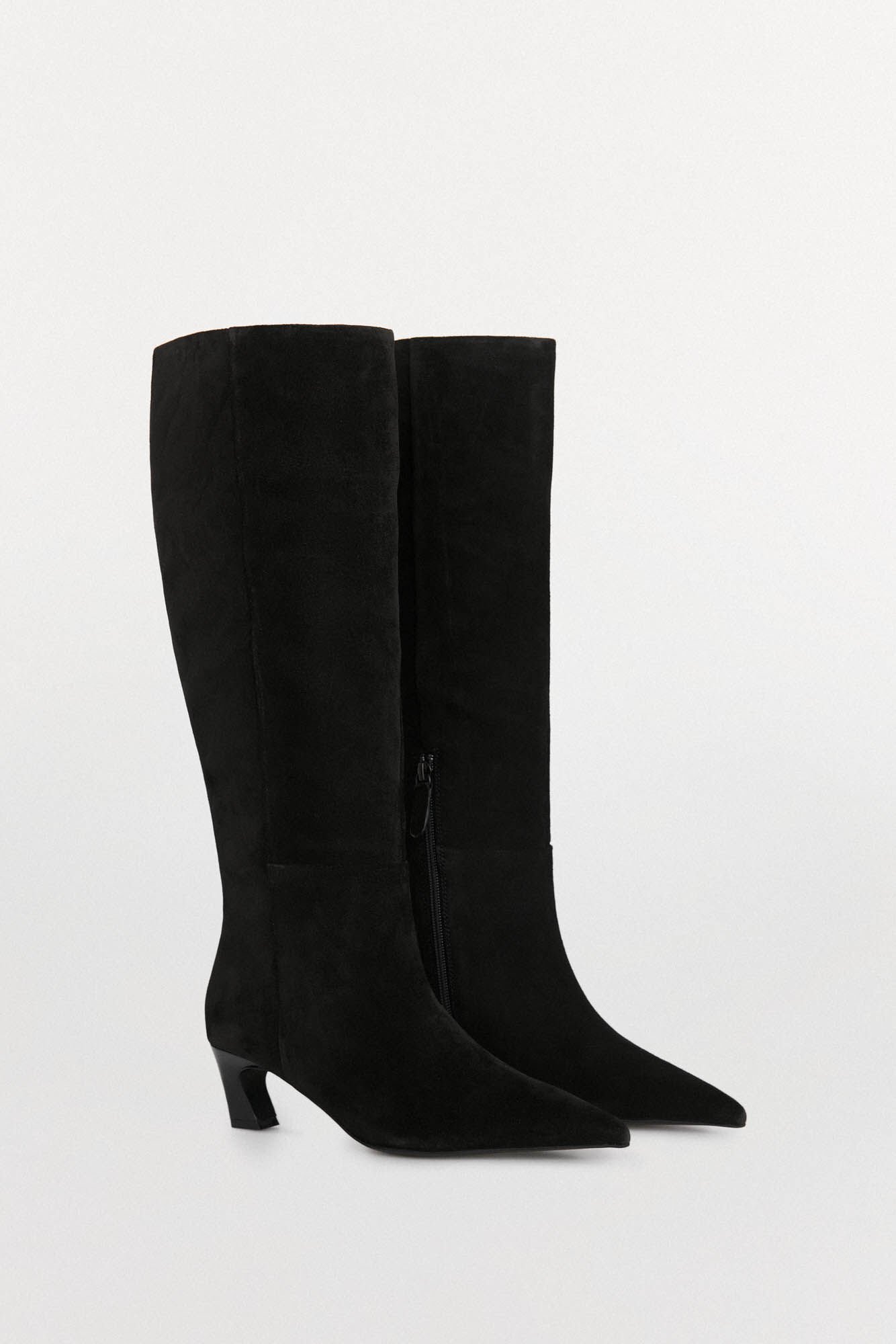 Pedro del Hierro Suede kitten heel split leather Black