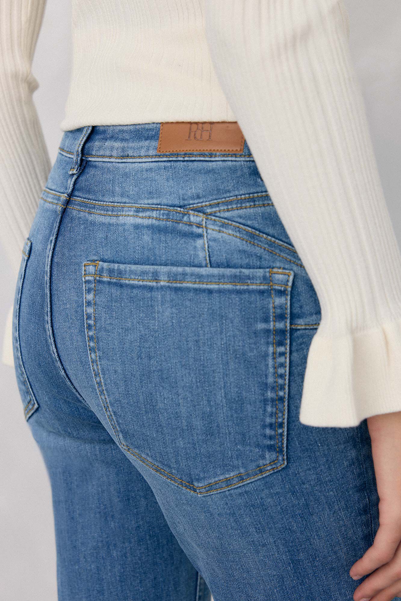 Pedro del Hierro Push-up flared cropped jeans Blue