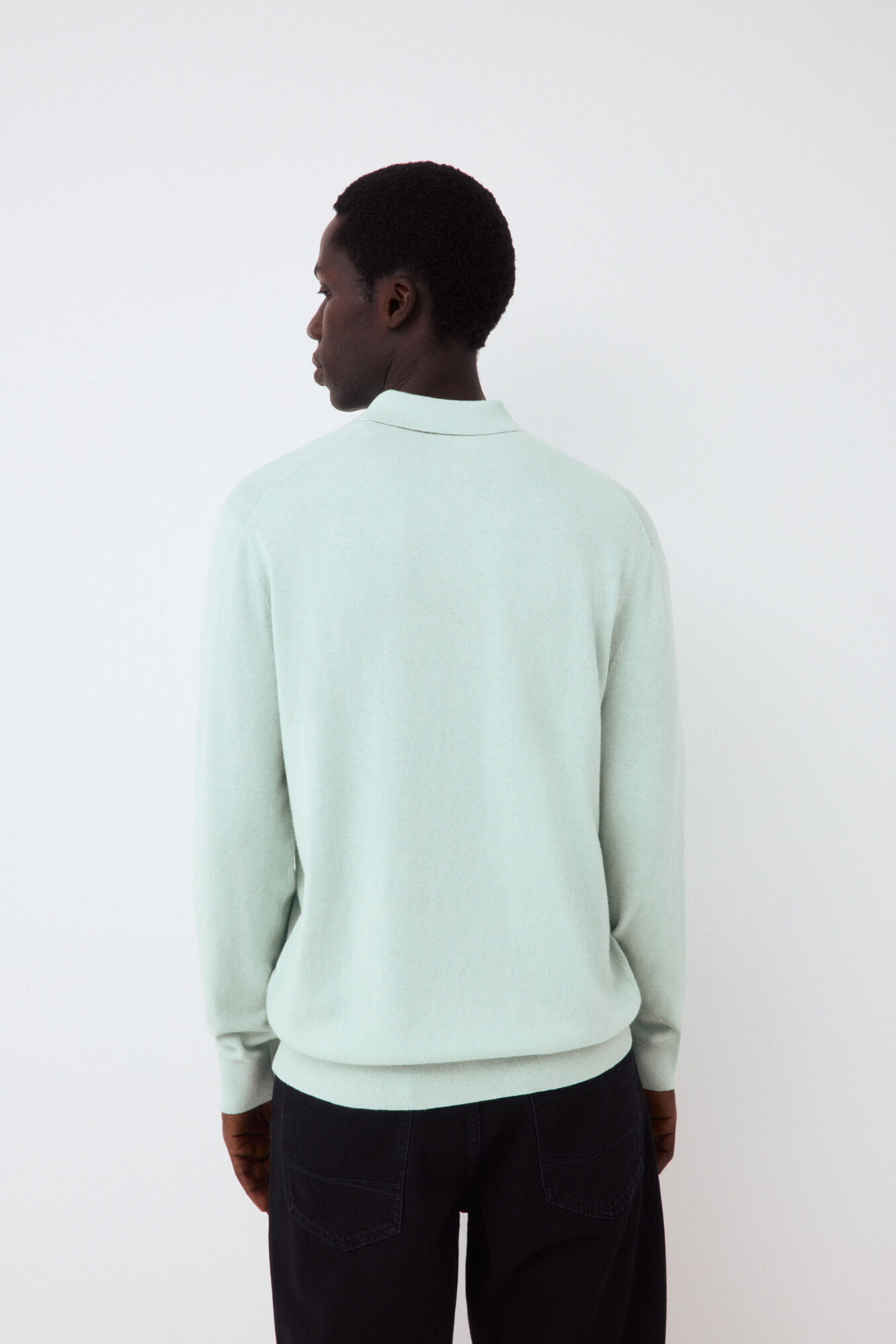 Pedro del Hierro Jersey punto premium algod&oacute;n seda cashmere Azul