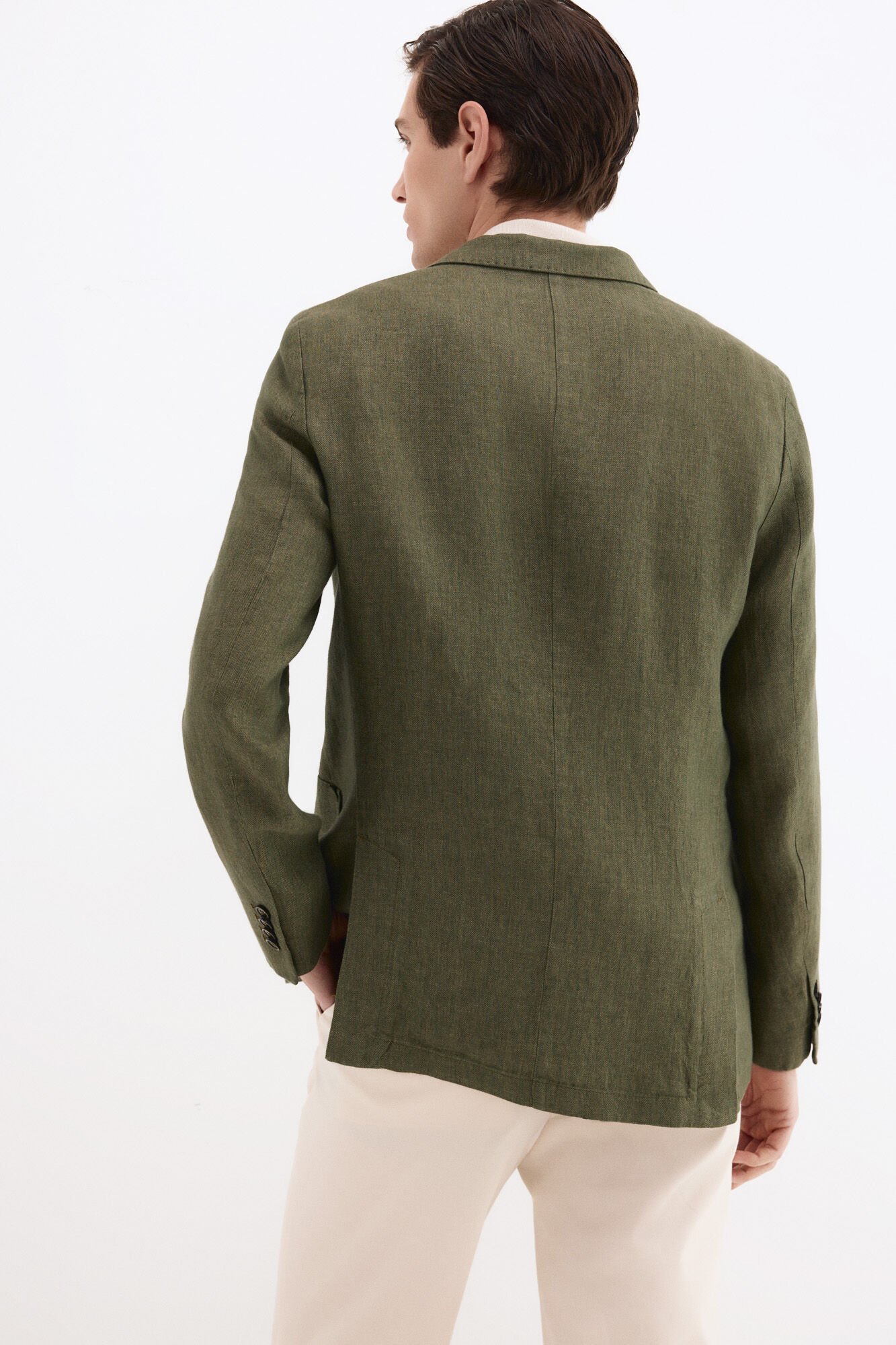 Pedro del Hierro Blazer espiga em linho