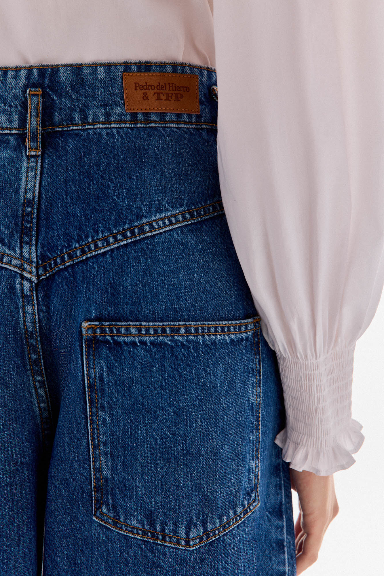 TFP by Tamara Falc&oacute; Cal&ccedil;a jeans super larga Azul