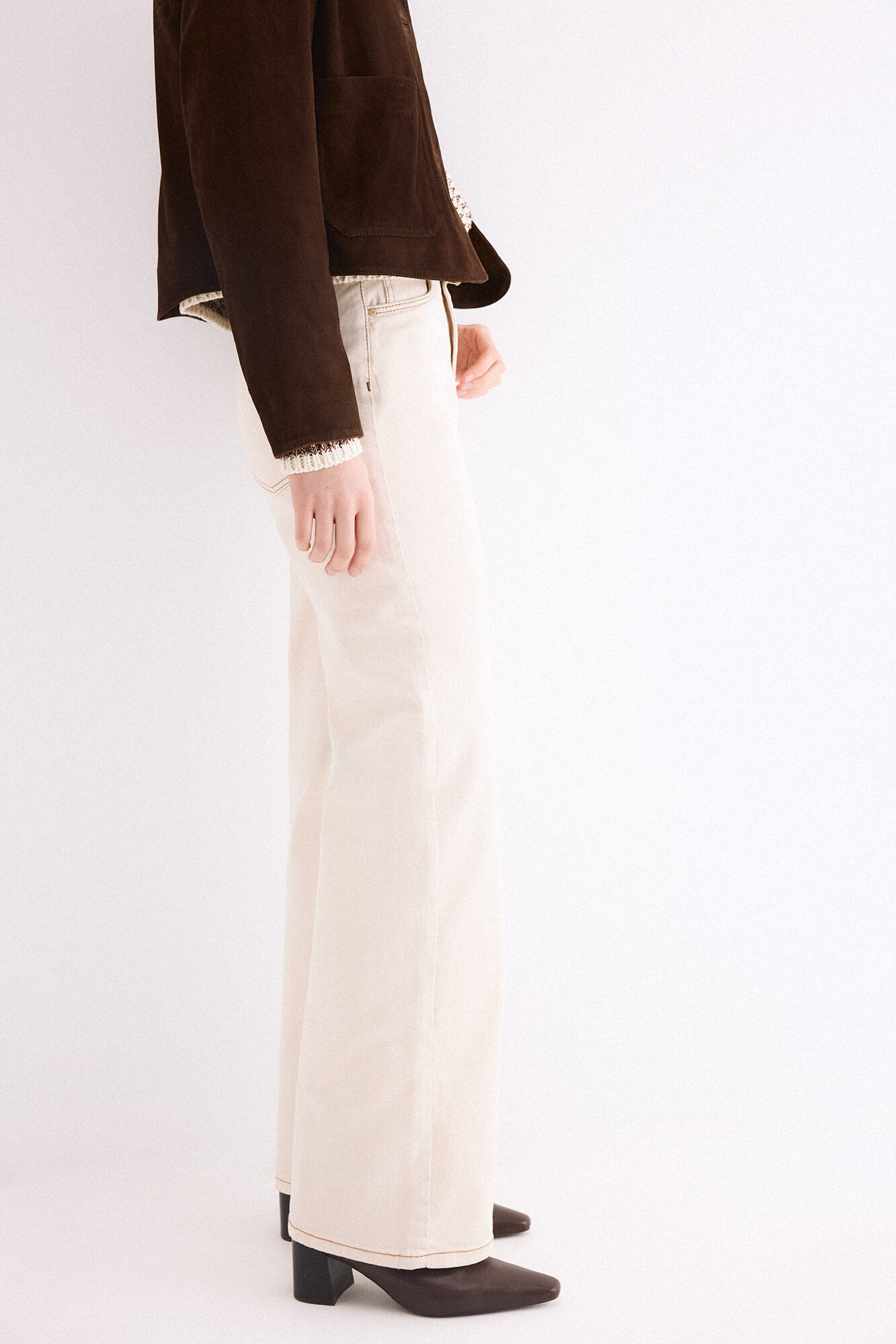 Pedro del Hierro Jeans perna larga b&aacute;sico Beige