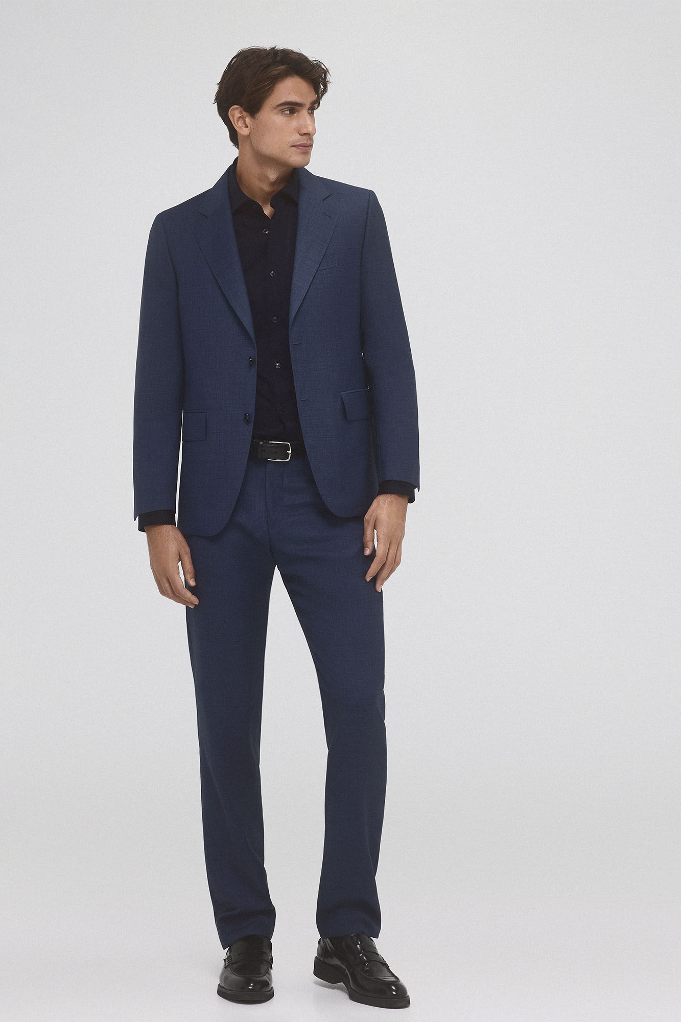 Pedro del Hierro Textured suit blazer Blue