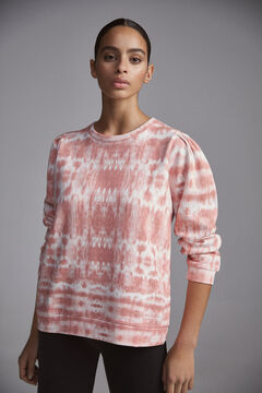 Pedro del Hierro Tie dye sweatshirt with puffed sleeves Pink