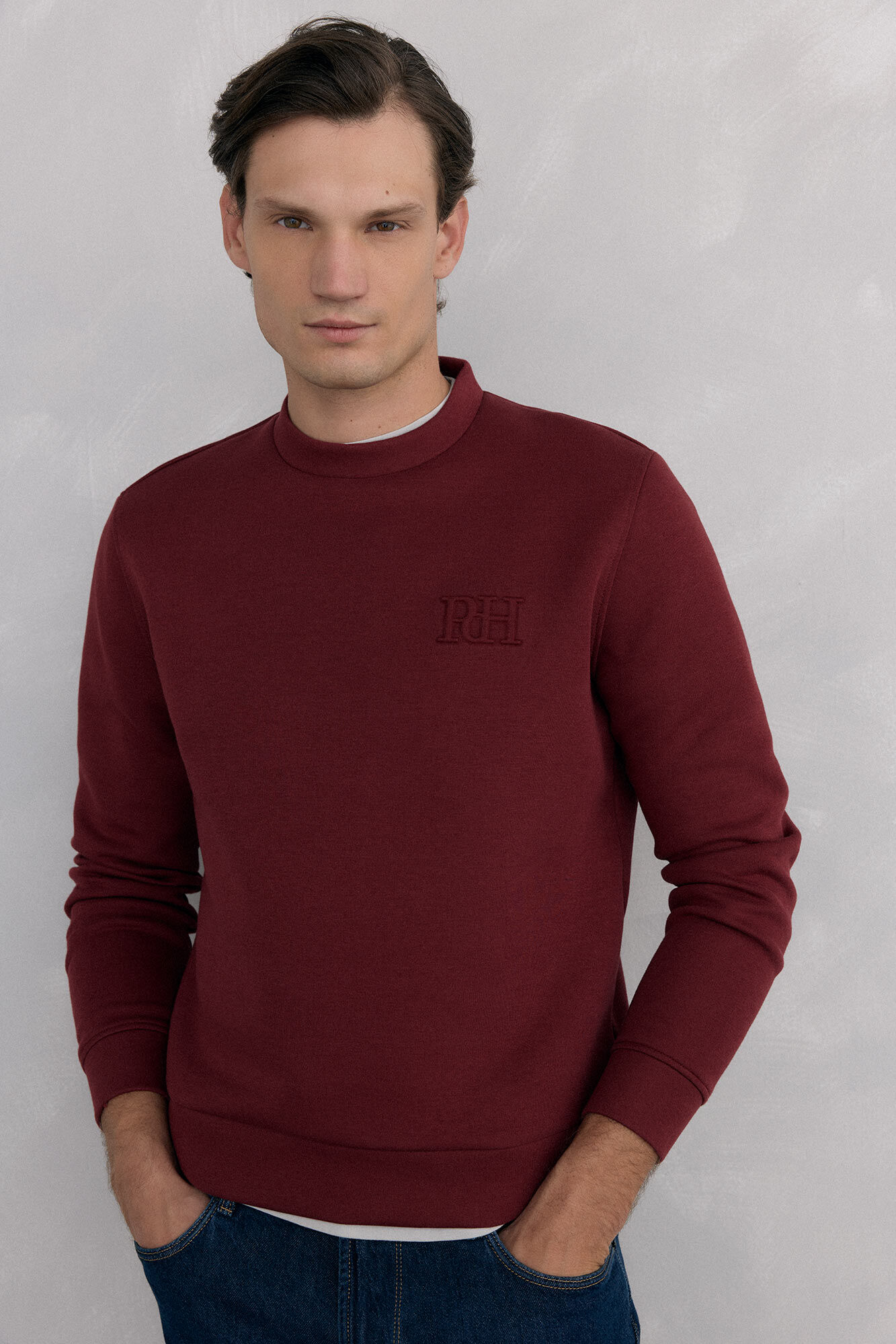 Pedro del Hierro Crew neck sweatshirt in technical fabric