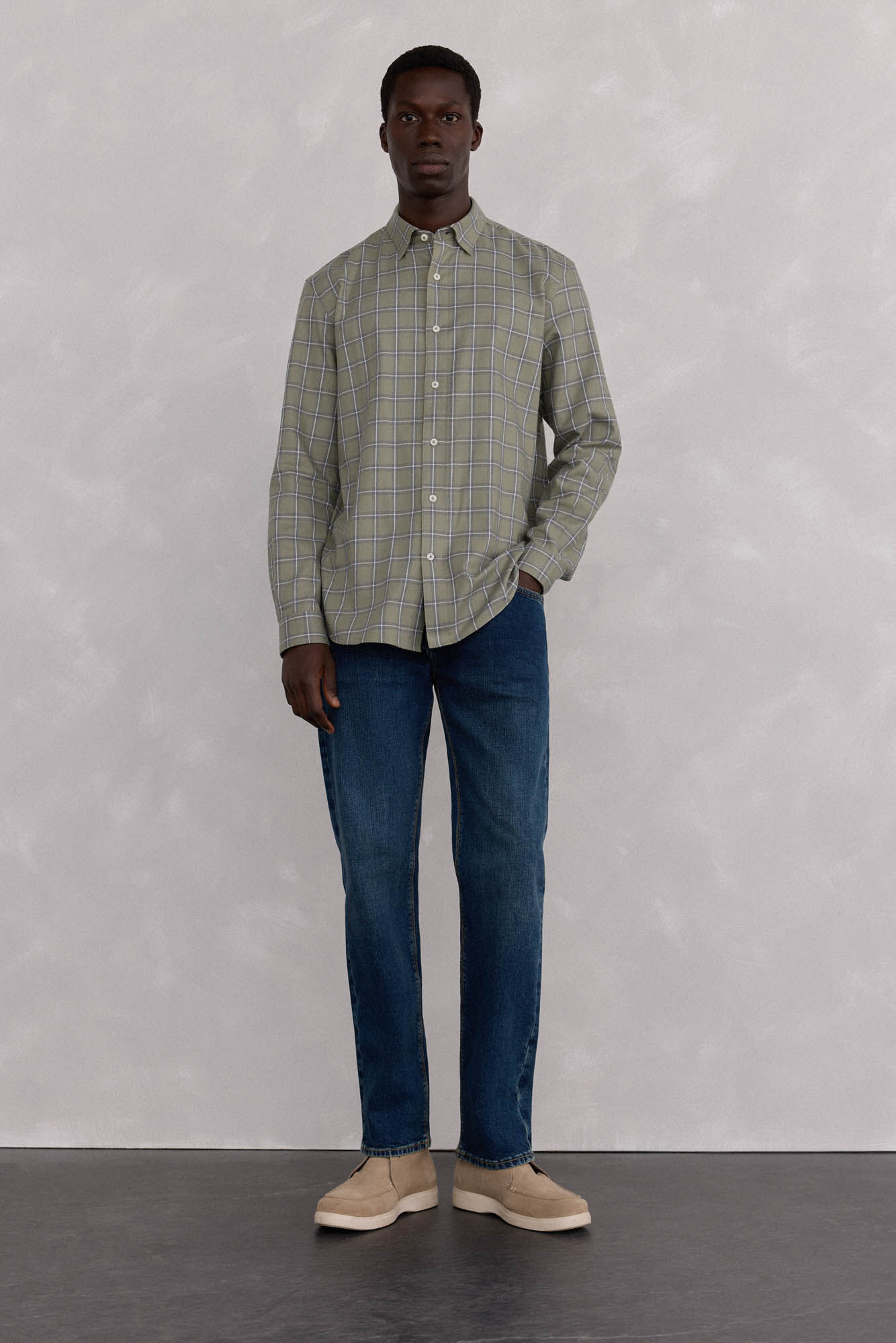 Pedro del Hierro Tencel plaid shirt