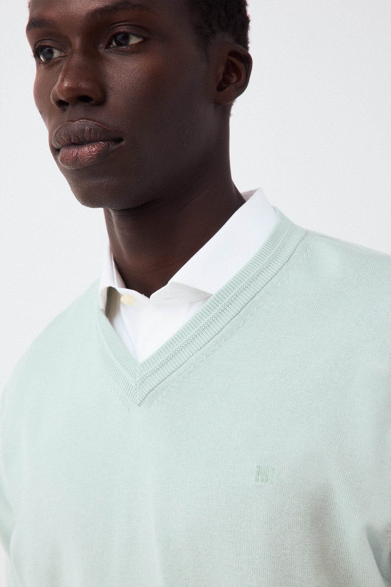 Pedro del Hierro Premium cotton fine knit V-neck jumper