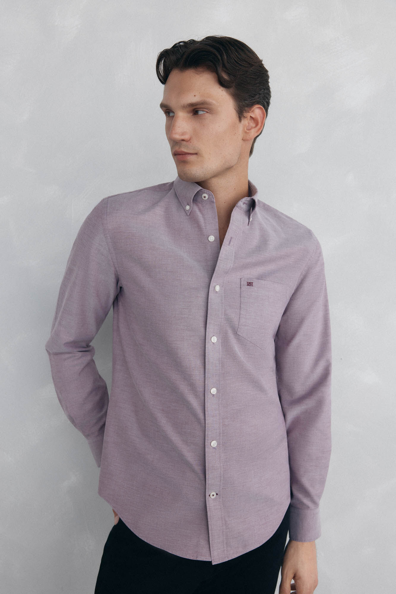 Pedro del Hierro Plain non-iron Oxford shirt
