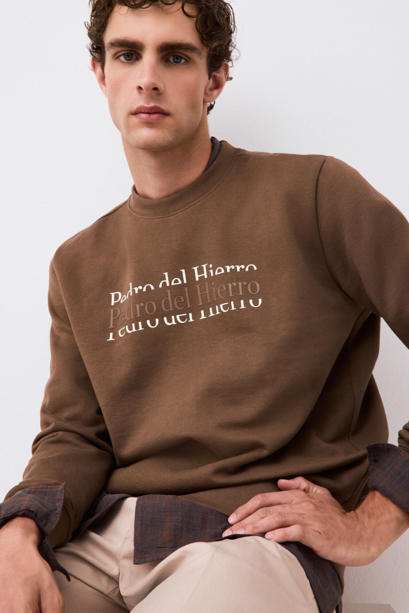 Pedro del Hierro Crew neck logo sweatshirt