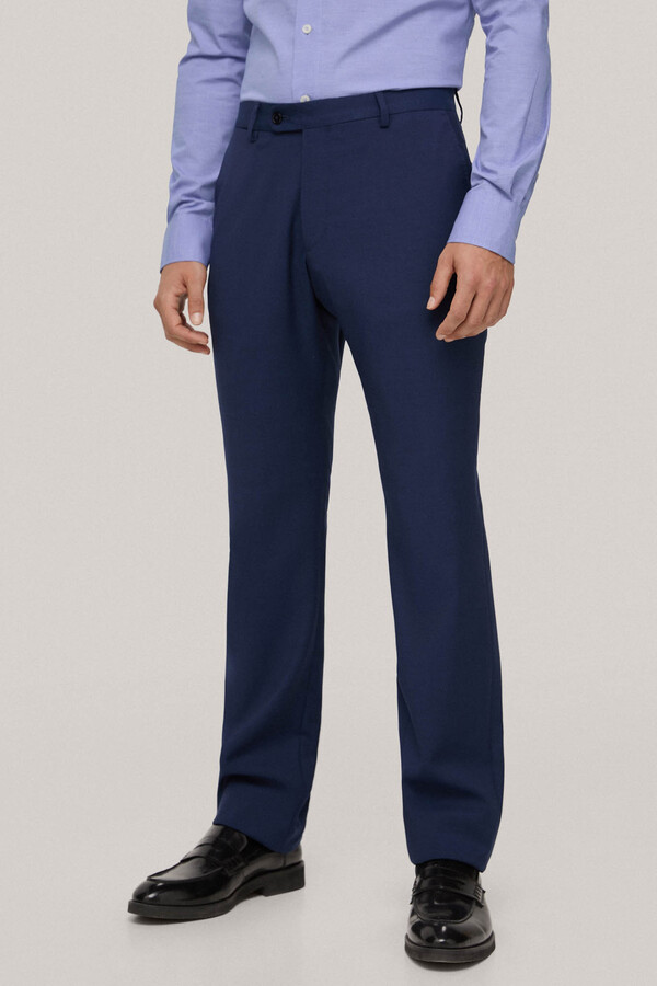 Pedro del Hierro Blue tailored fit suit trousers. Blue
