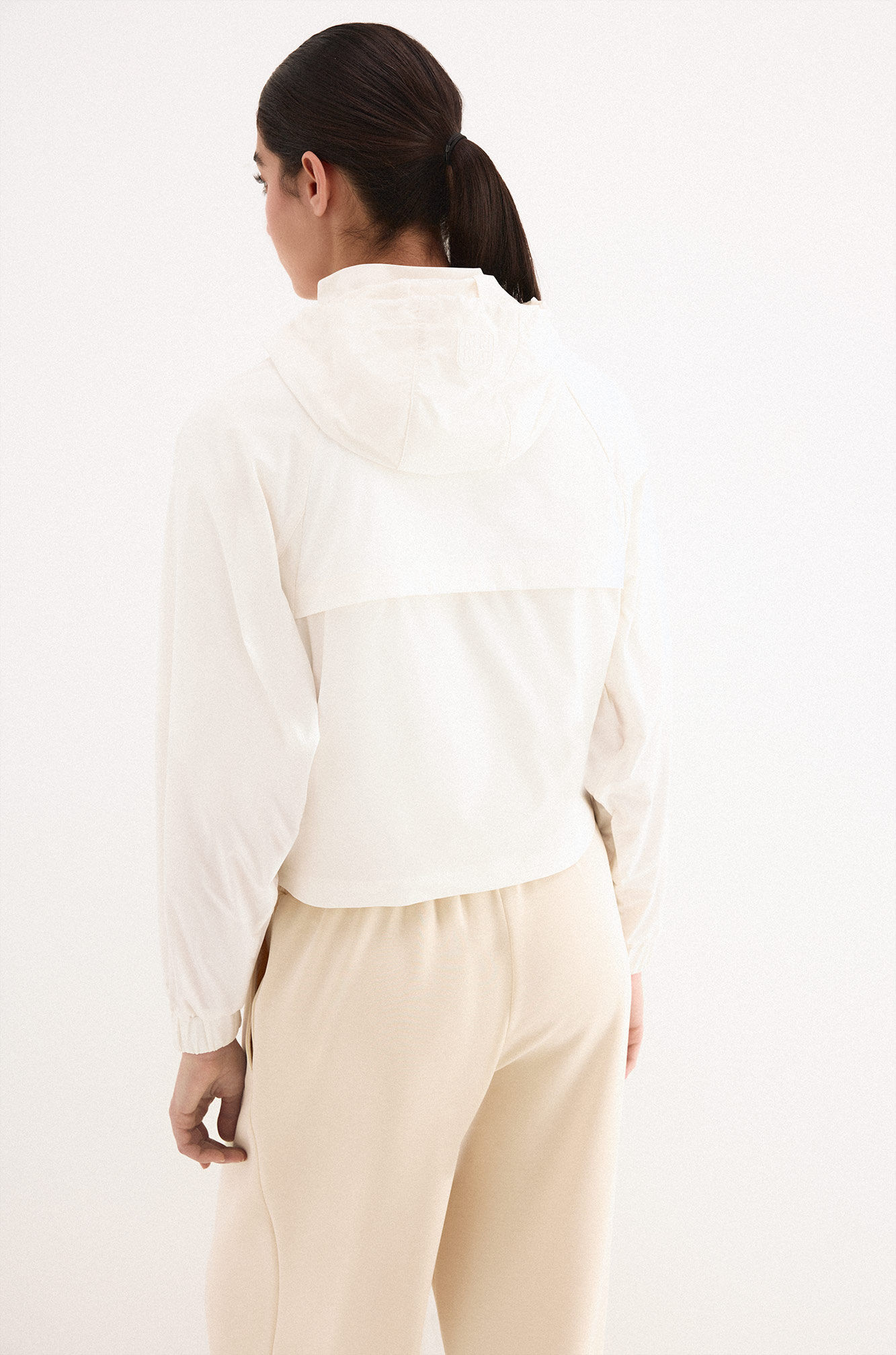 Pedro del Hierro Parka curta com capuz Ecru