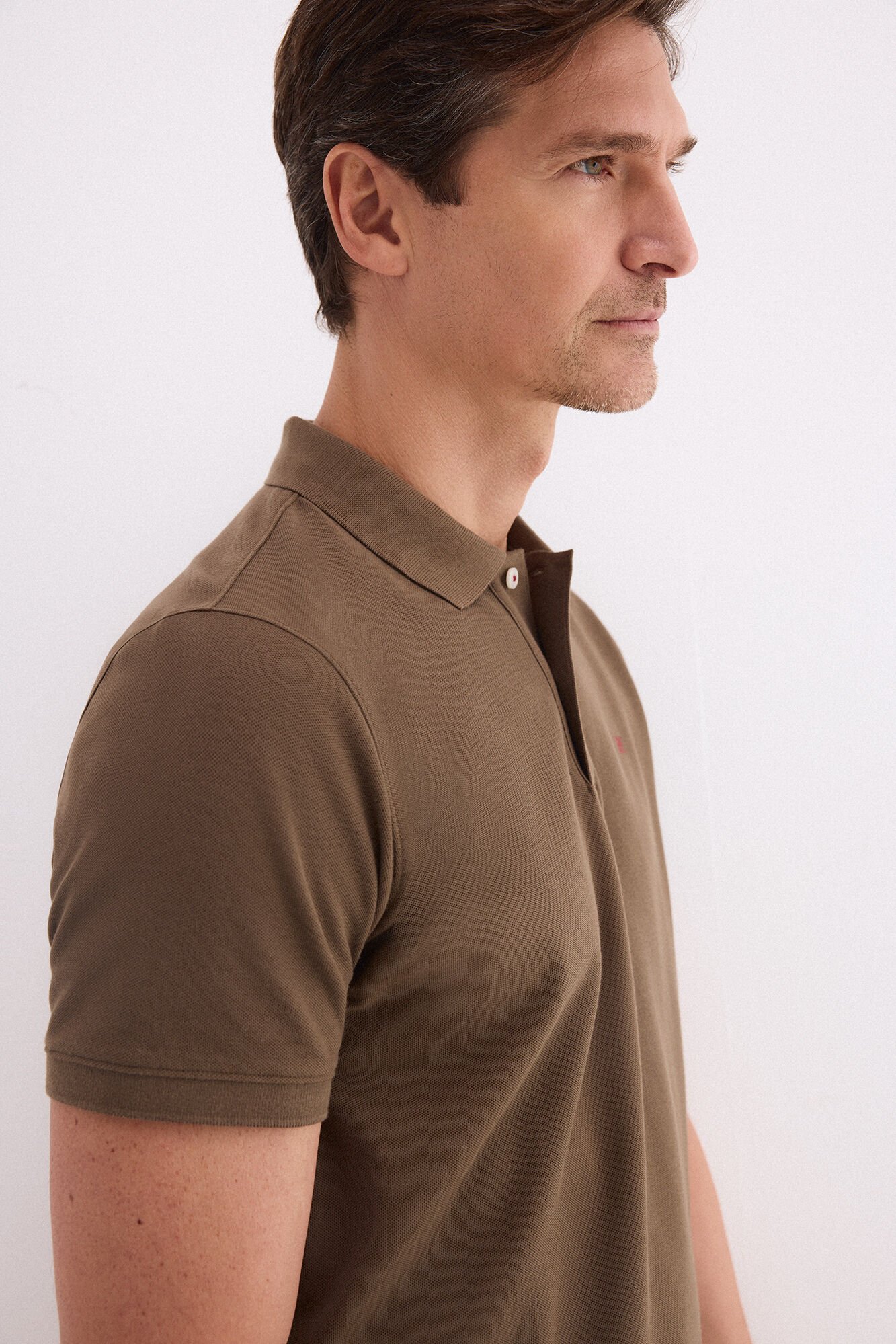 Pedro del Hierro Basic piqu&eacute; polo shirt Brown