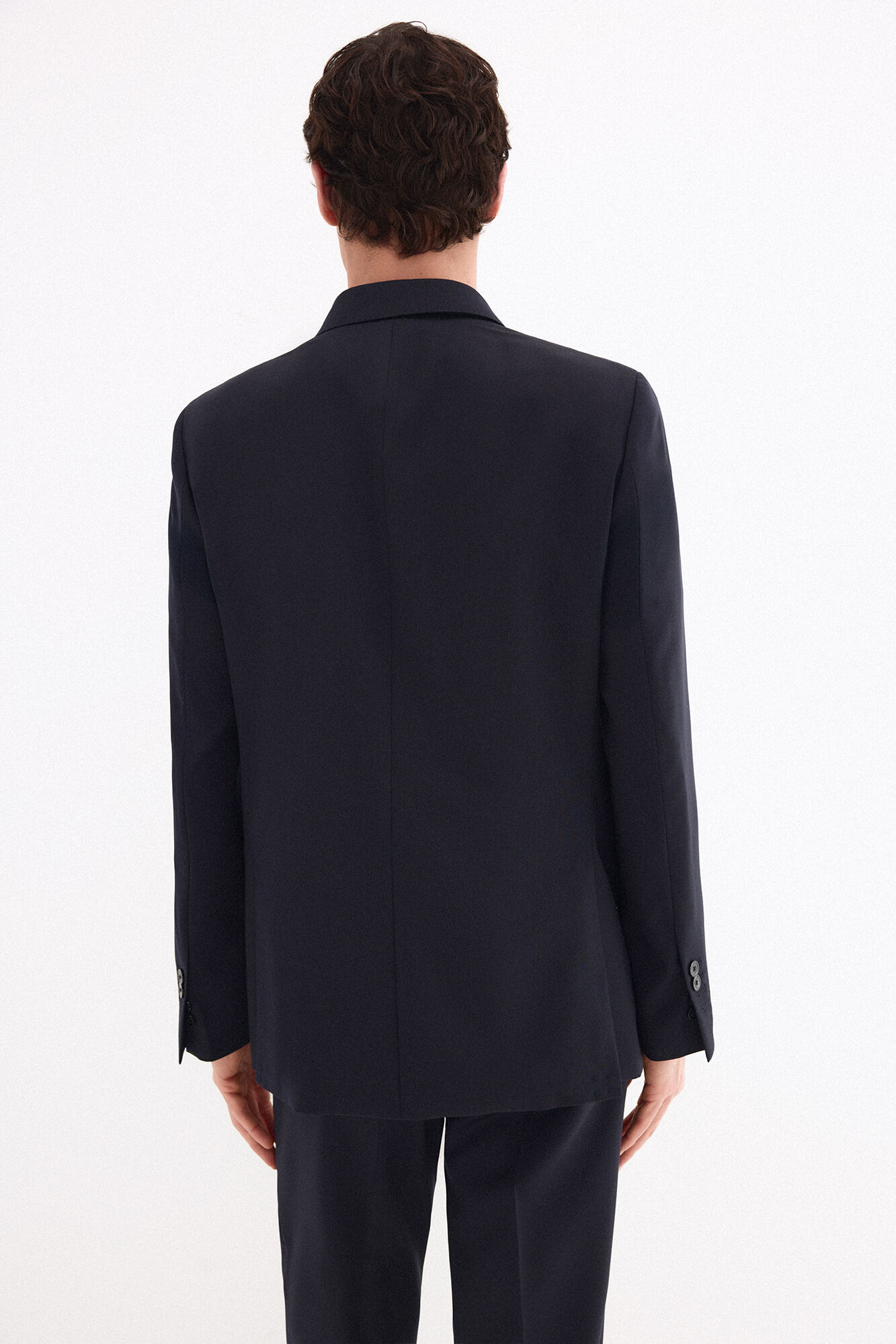 Pedro del Hierro Bi-stretch canvas double-breasted slim fit blazer Blue