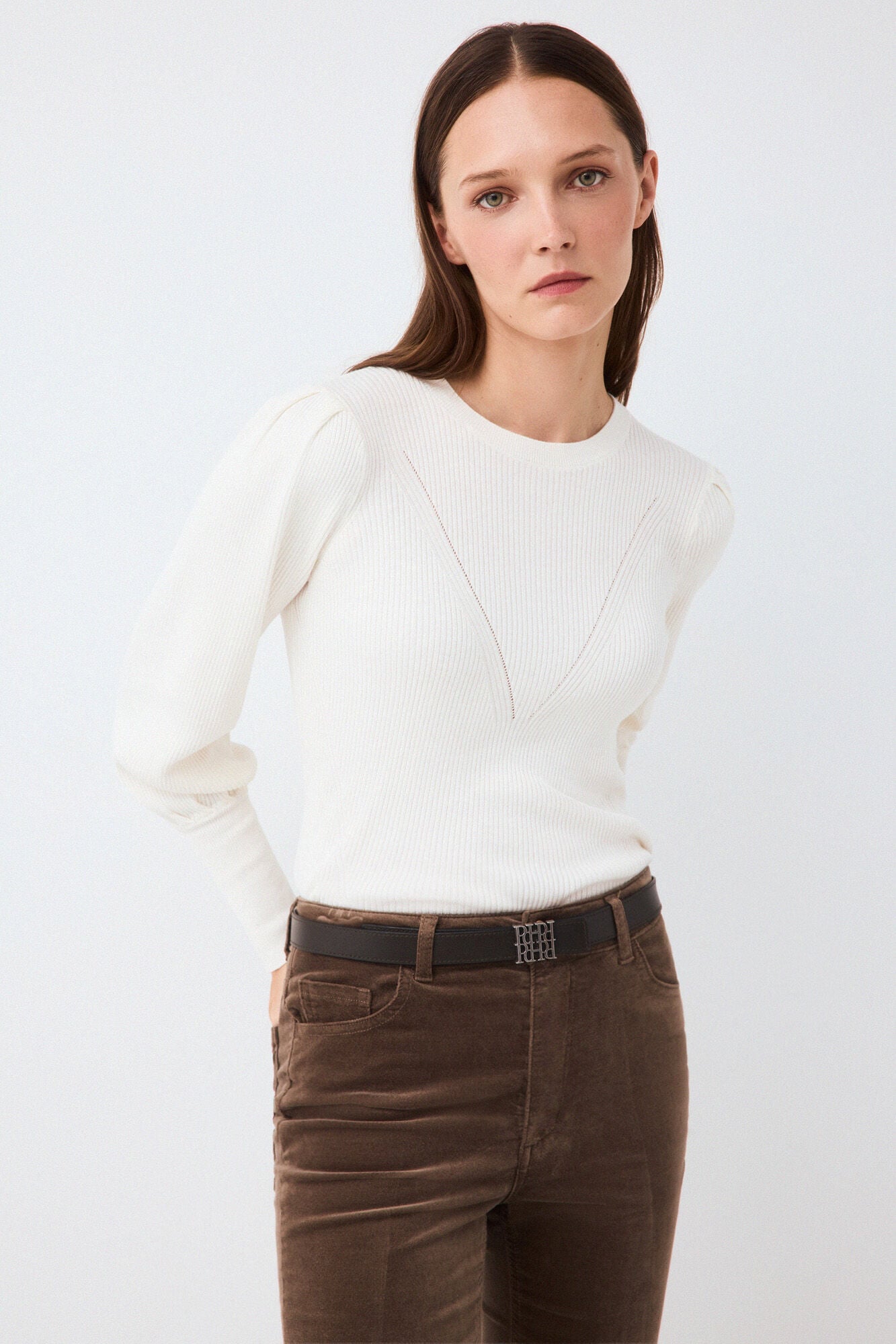 Pedro del Hierro Camisola canelada manga bal&atilde;o