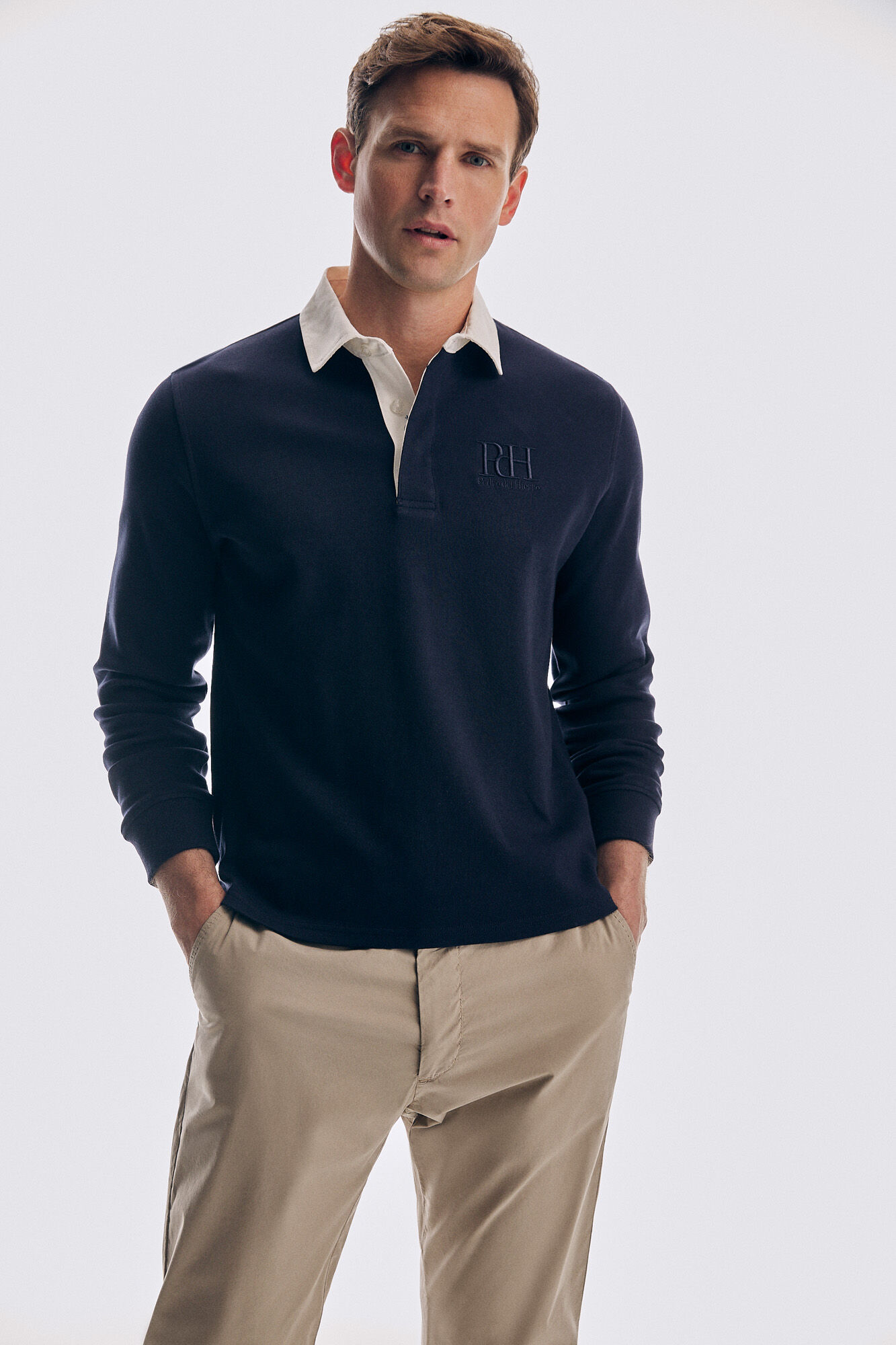 Pedro del Hierro Plain rugby shirt Blue