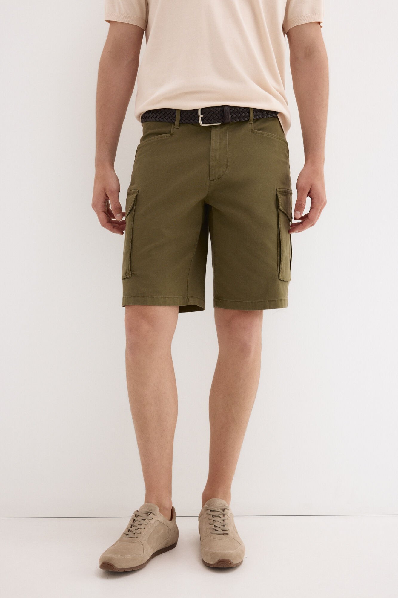 Pedro del Hierro Textured cargo Bermuda shorts