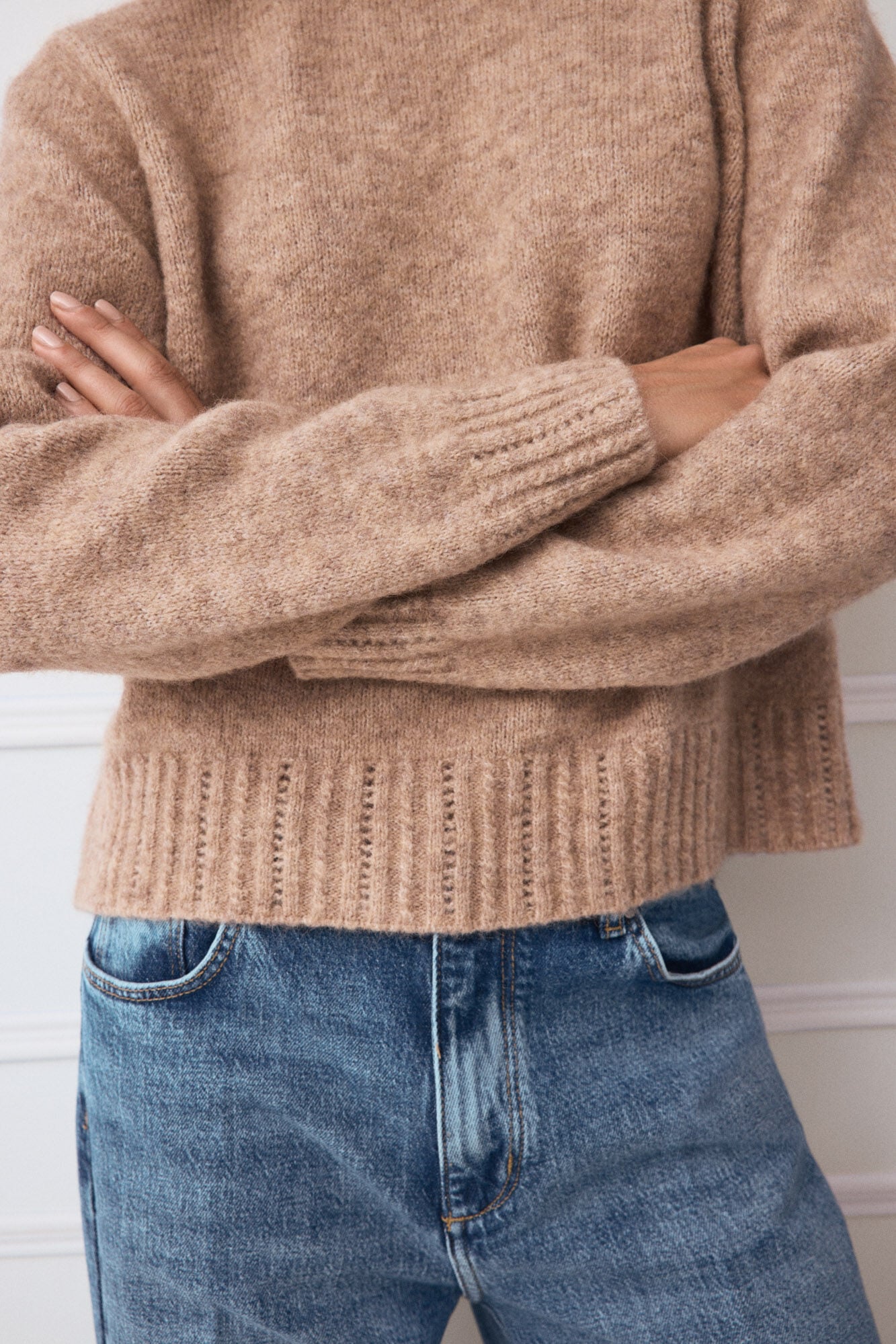 TFP by Tamara Falc&oacute; Cropped cross-knit jumper