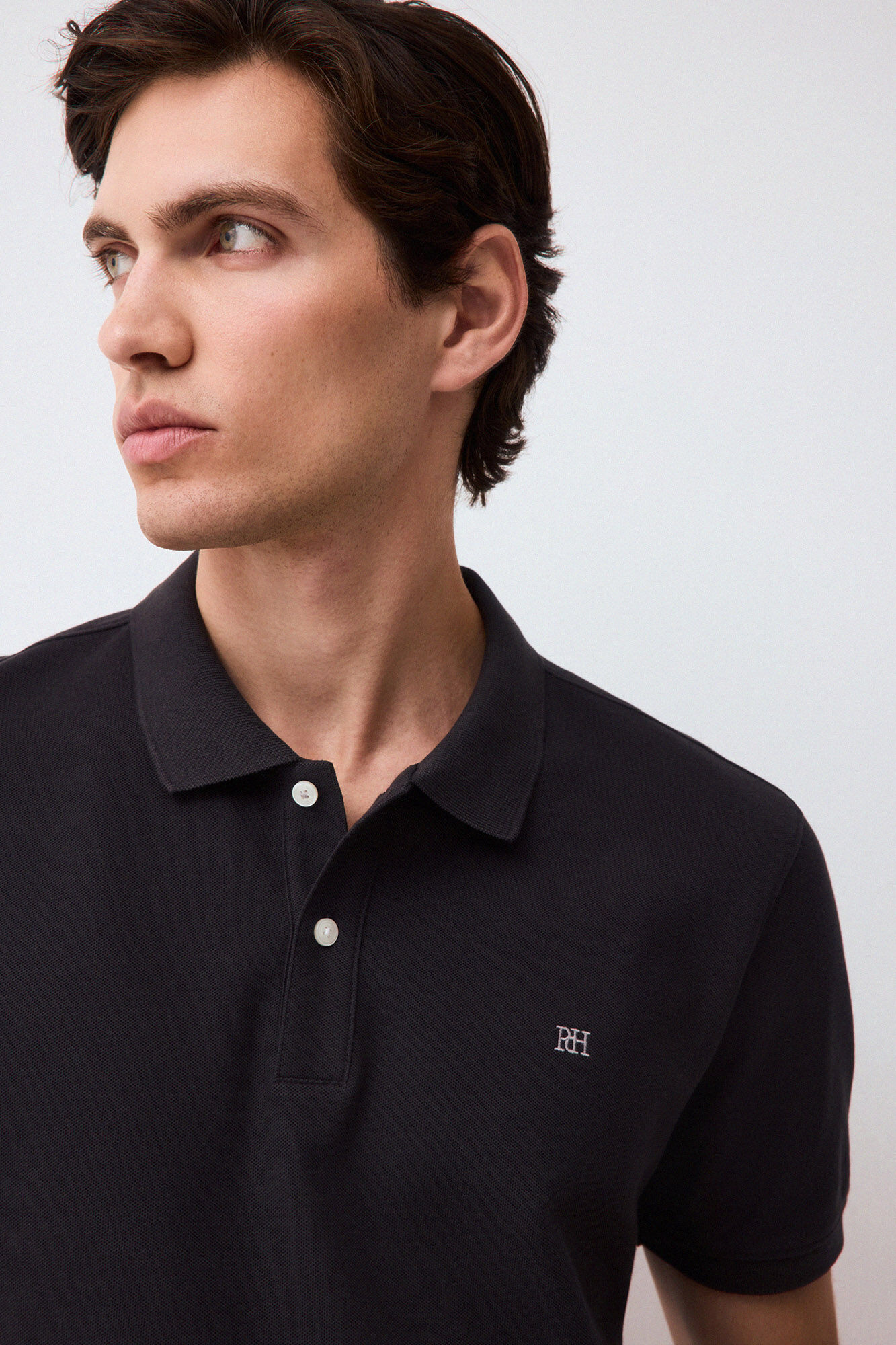 Pedro del Hierro Piqu&eacute; slim fit polo shirt Grey