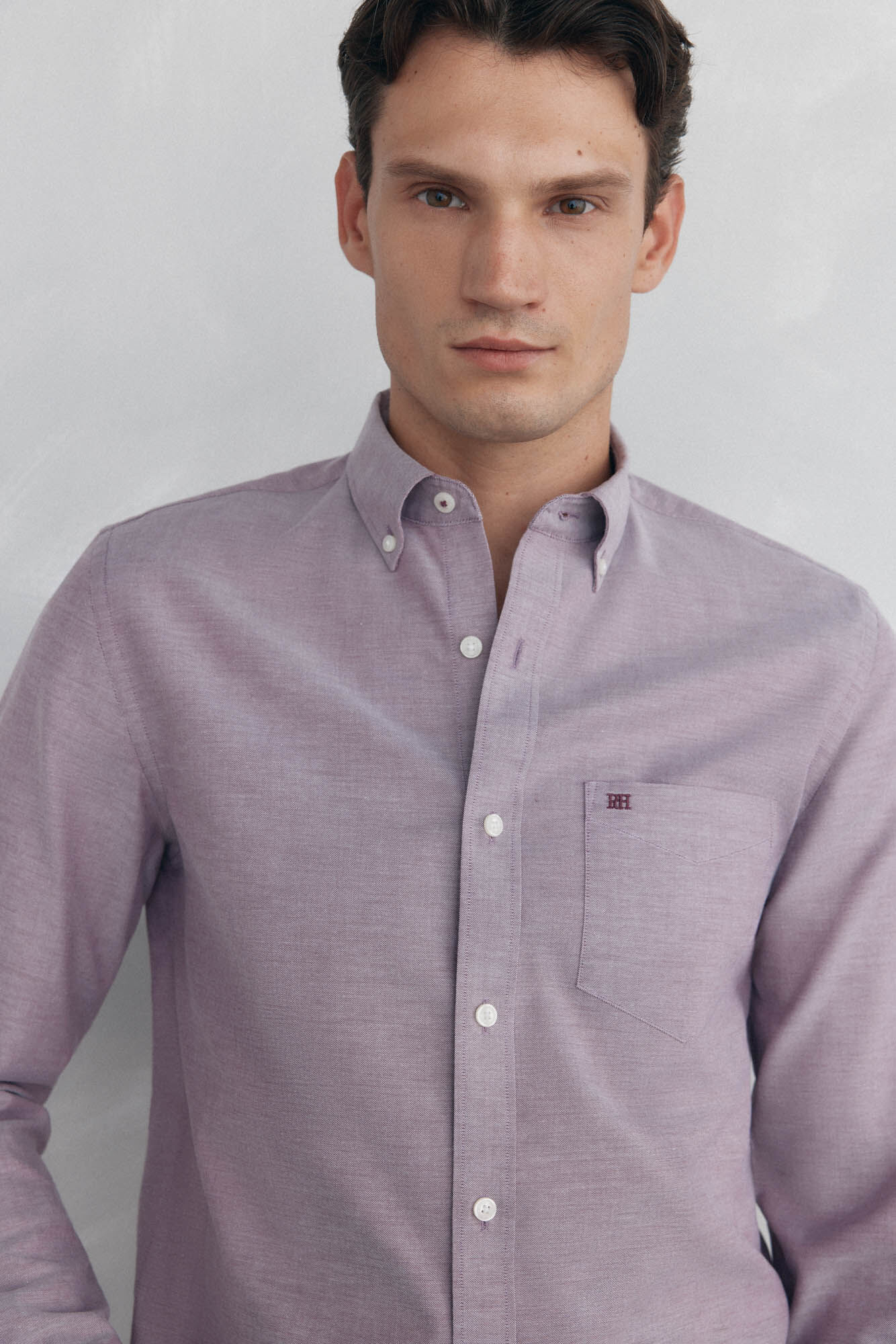 Pedro del Hierro Plain non-iron Oxford shirt