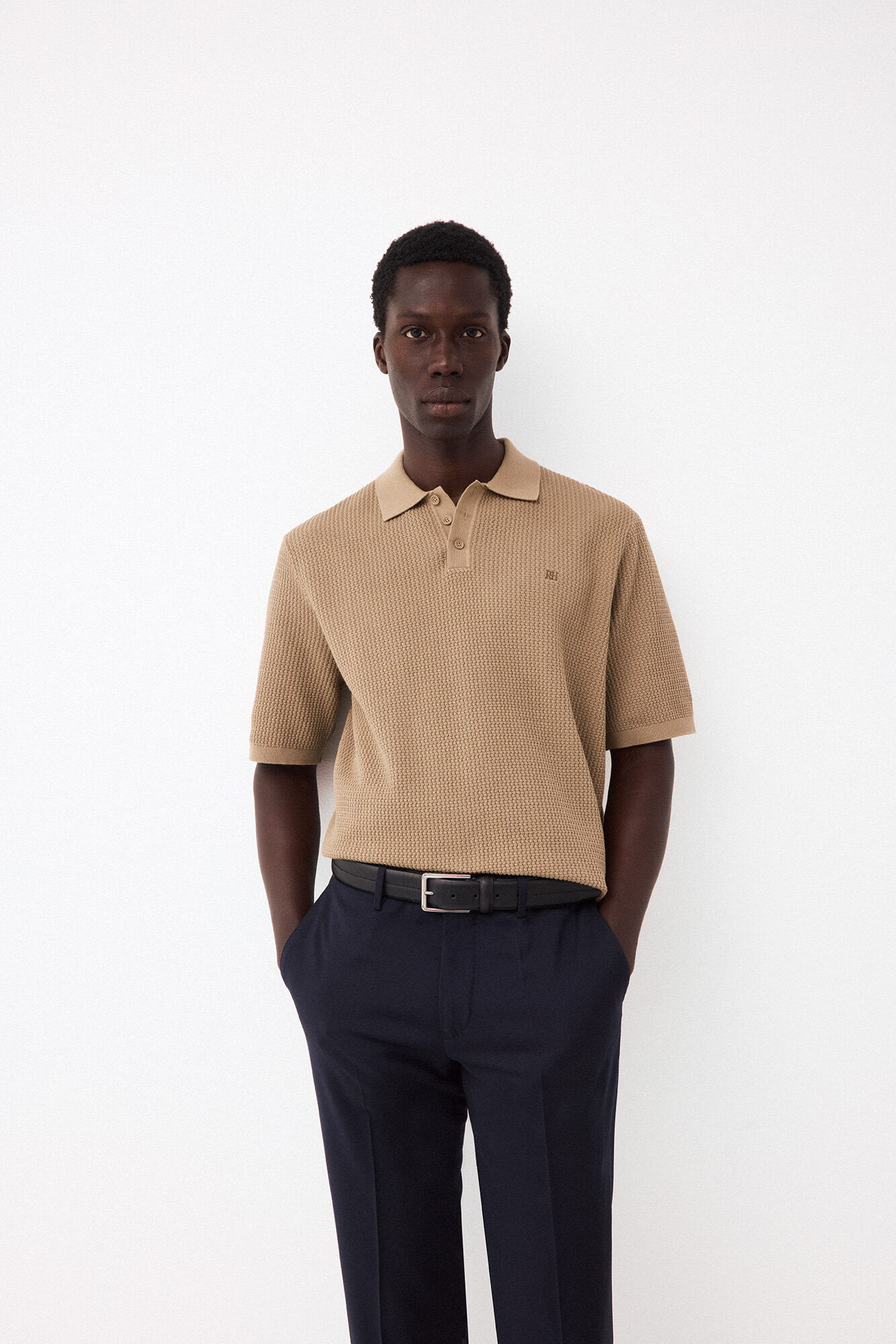 Pedro del Hierro Polo de malha premium de manga curta