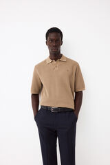 Pedro del Hierro Polo de malha premium de manga curta Beige