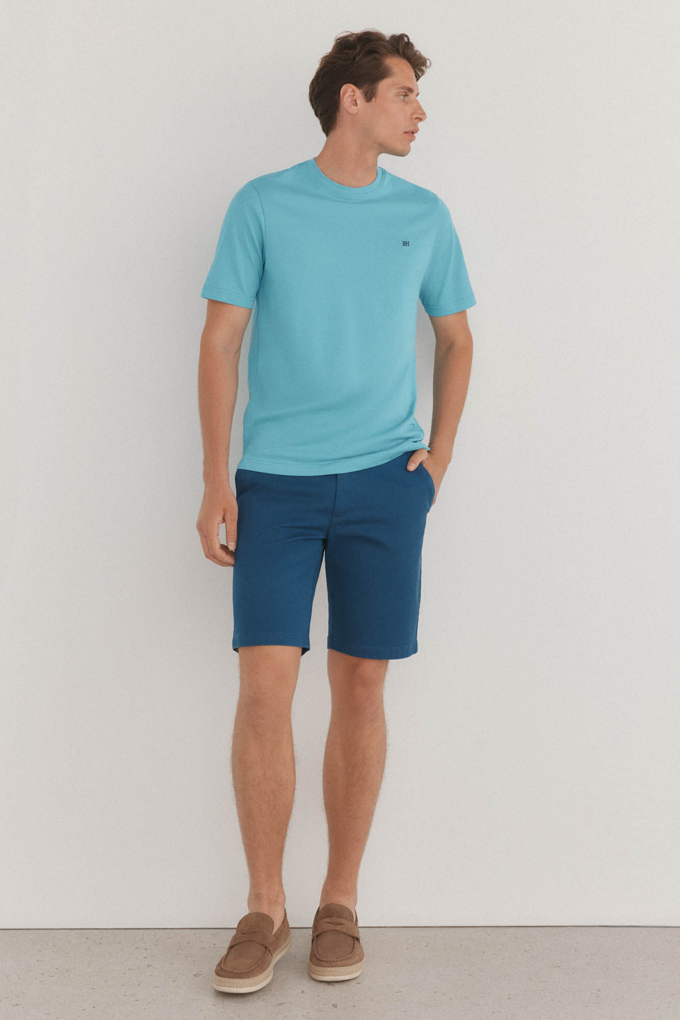 Pedro del Hierro Basic T-shirt Turquoise