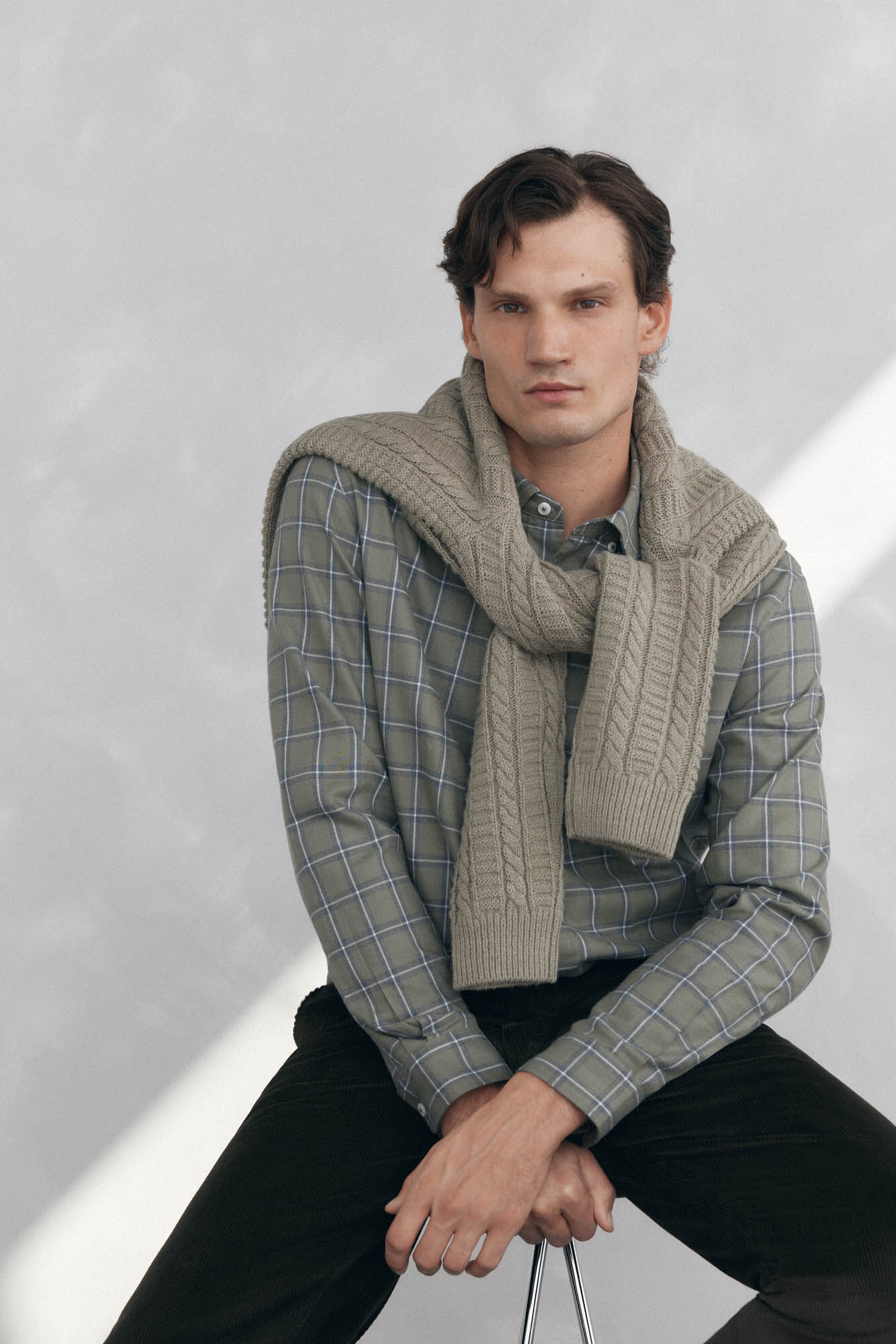 Pedro del Hierro Cal&ccedil;a Chino de veludo grossa de regular fit Verde