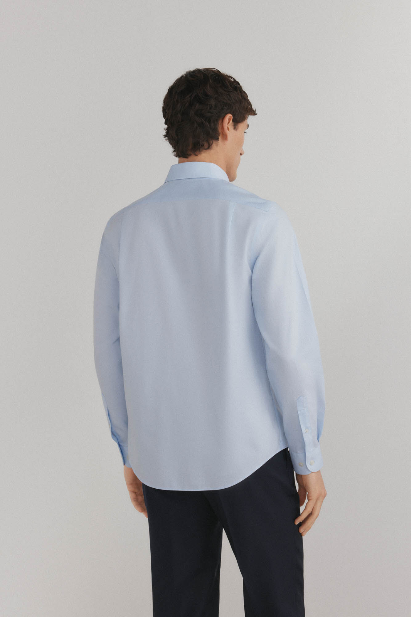 Pedro del Hierro Camisa vestir lisa non iron + antimanchas Azul