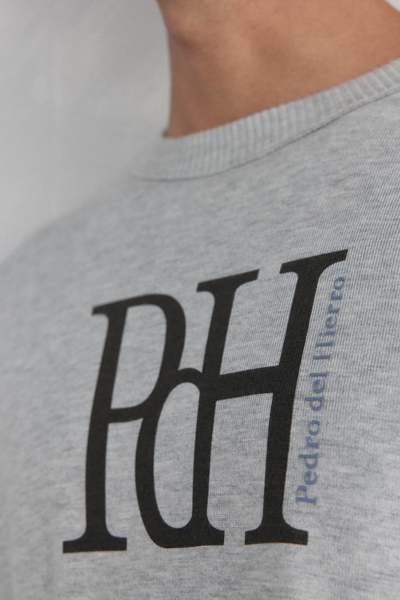 Pedro del Hierro Big logo fine jersey-knit sweater  Grey