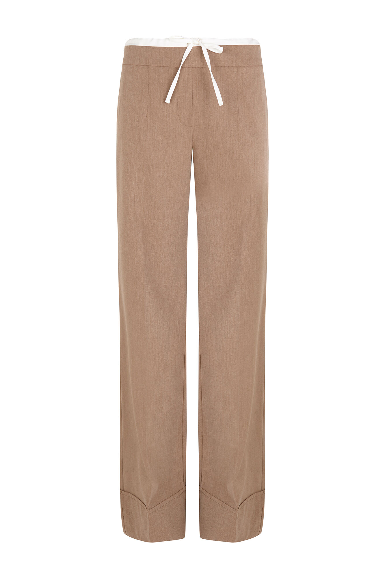 Pedro del Hierro Straight trousers with double waistband Brown