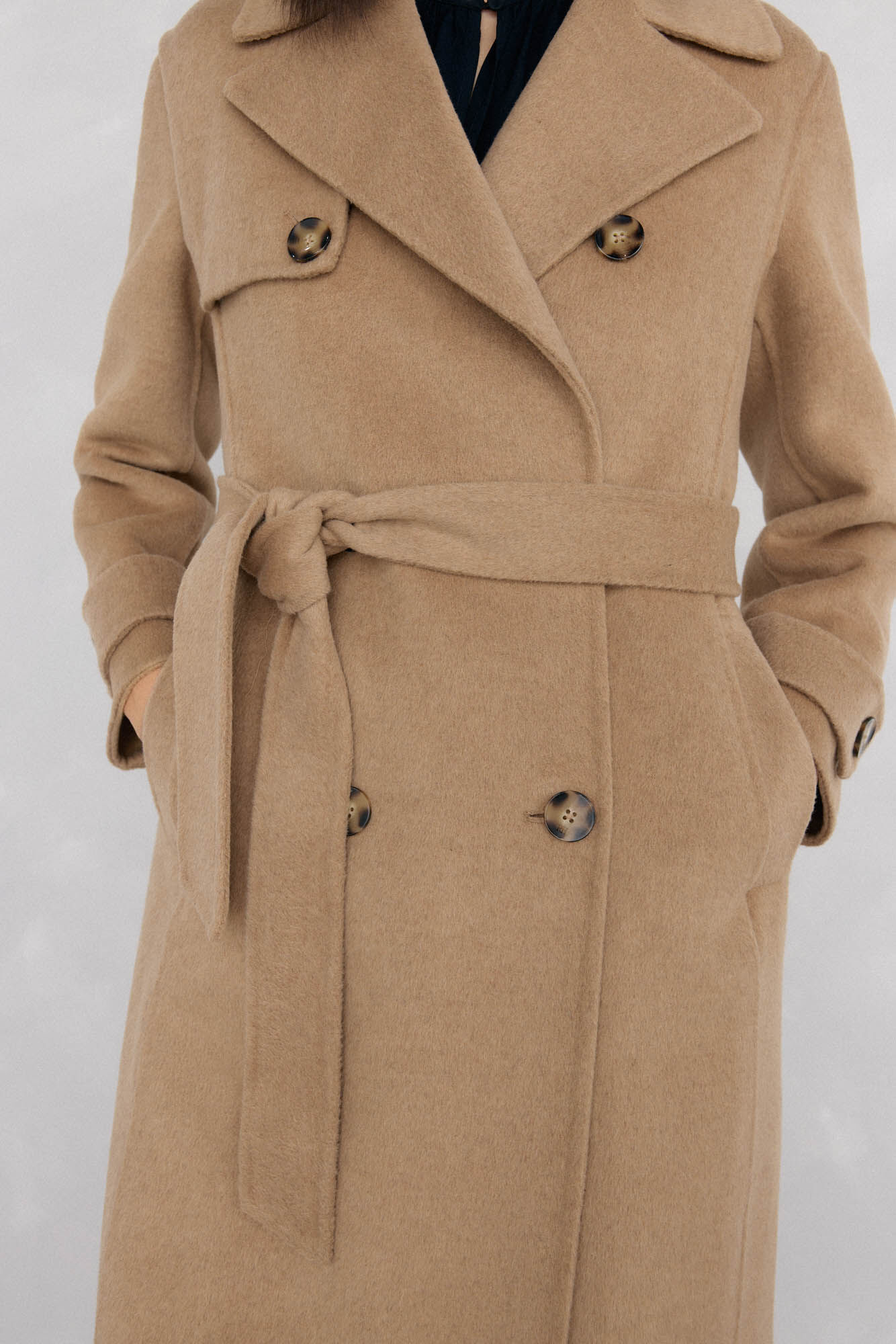 Pedro del Hierro Sobretudo longo de dois trench Beige