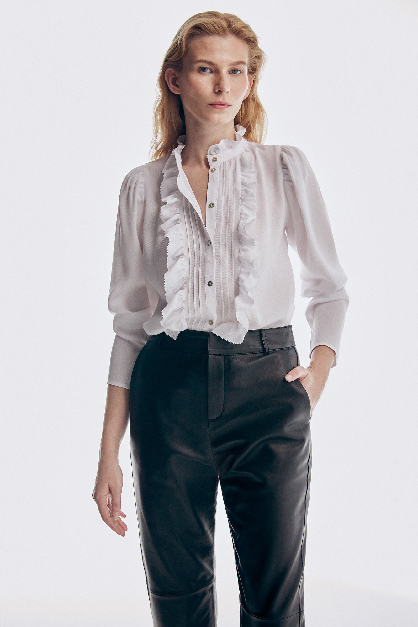 Pedro del Hierro Pantal&oacute;n largo napa Negro