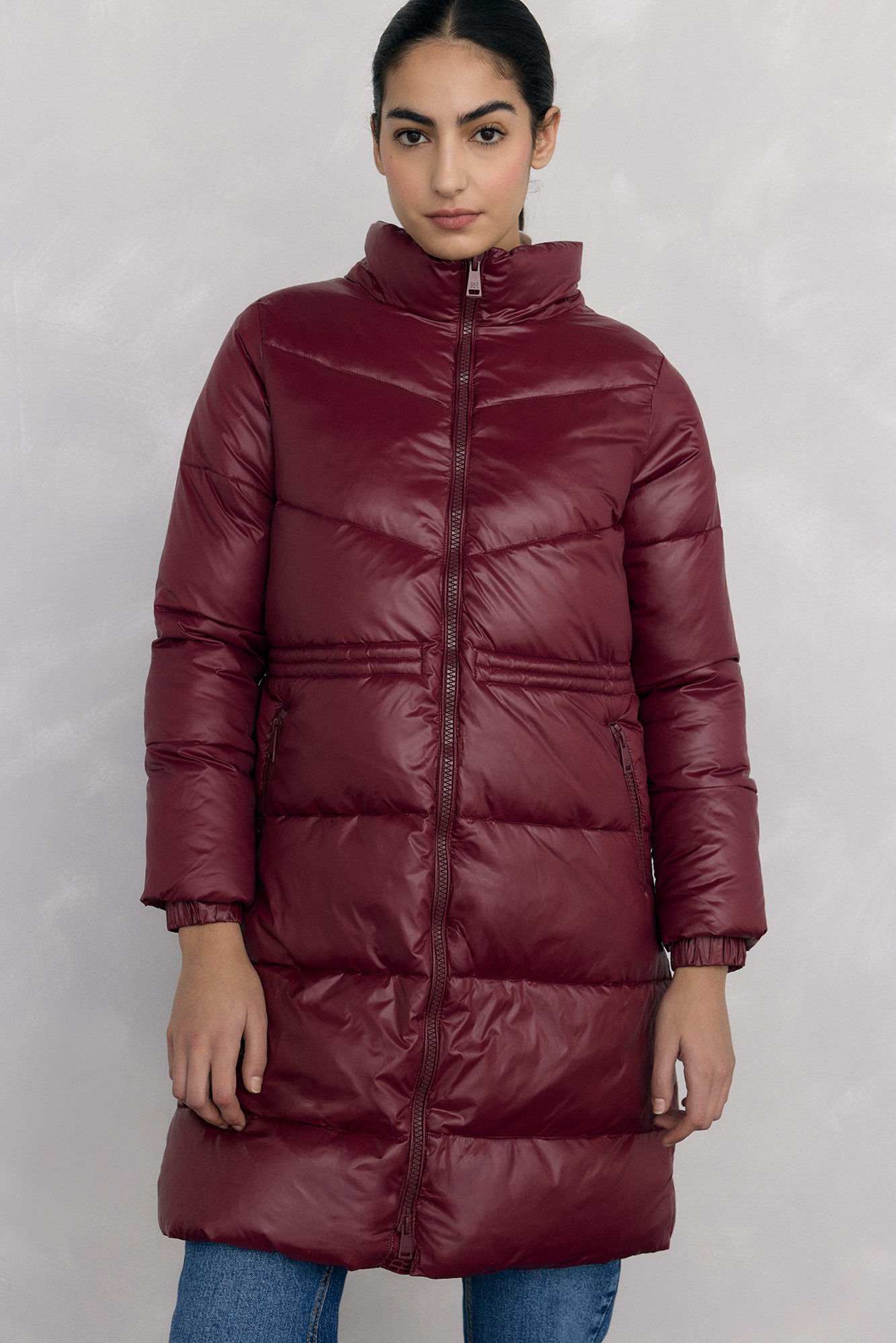 Pedro del Hierro Parka comprida capuz Bordeaux