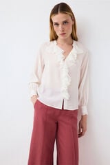 Pedro del Hierro Plain ruffle blouse White