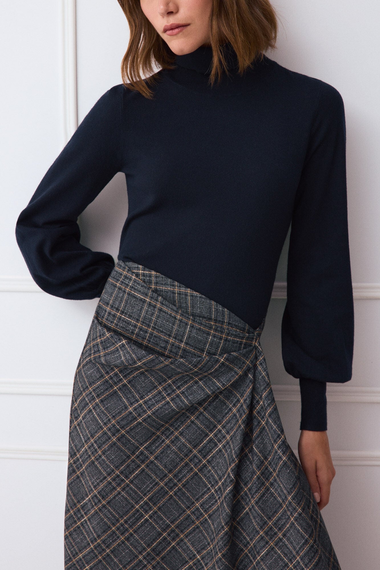 TFP by Tamara Falc&oacute; Viscose funnel neck jumper Blue