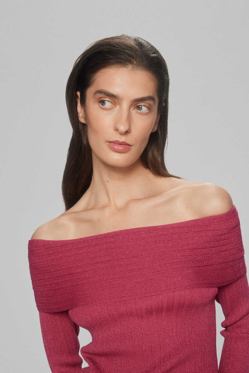 Pedro del Hierro jersey canale offshoulder Pink