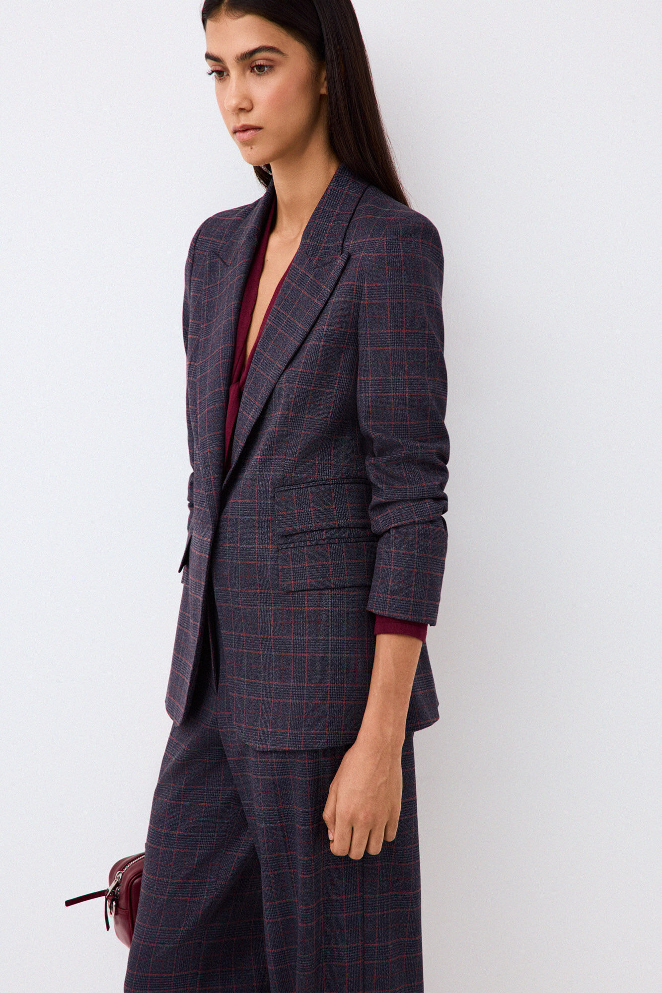 Pedro del Hierro Blazer cuadros entallada Azul