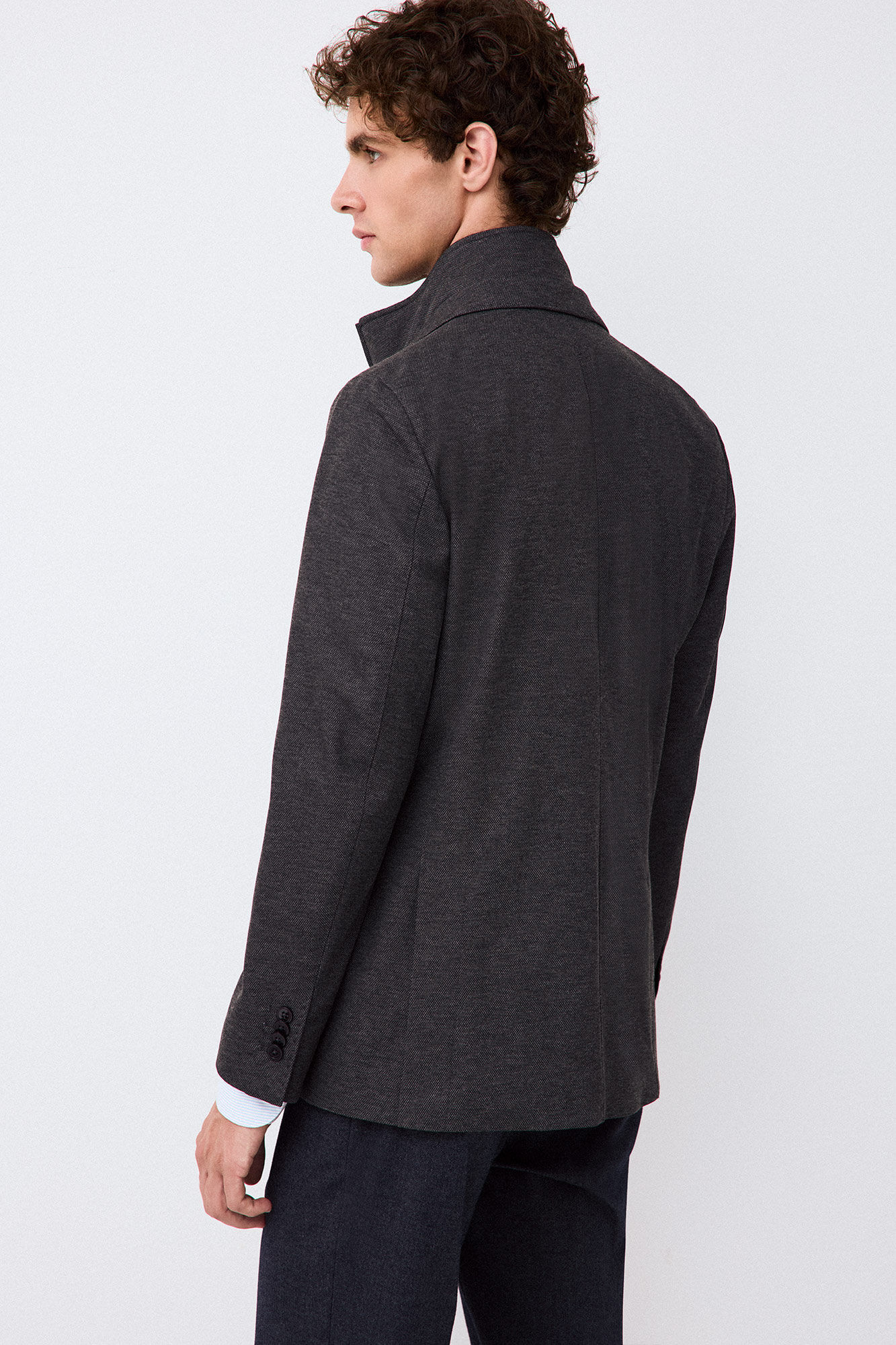 Pedro del Hierro Knit jacket with removable lining Grey