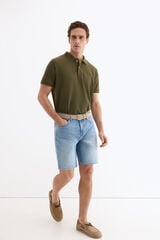 Pedro del Hierro Regular fit 5 pocket Bermuda shorts Blue