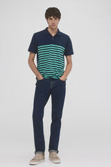 Pedro del Hierro Fantasy striped piqué polo shirt  Blue