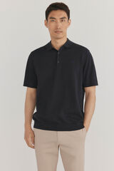 Pedro del Hierro Premium short sleeve cotton polo shirt jersey Blue