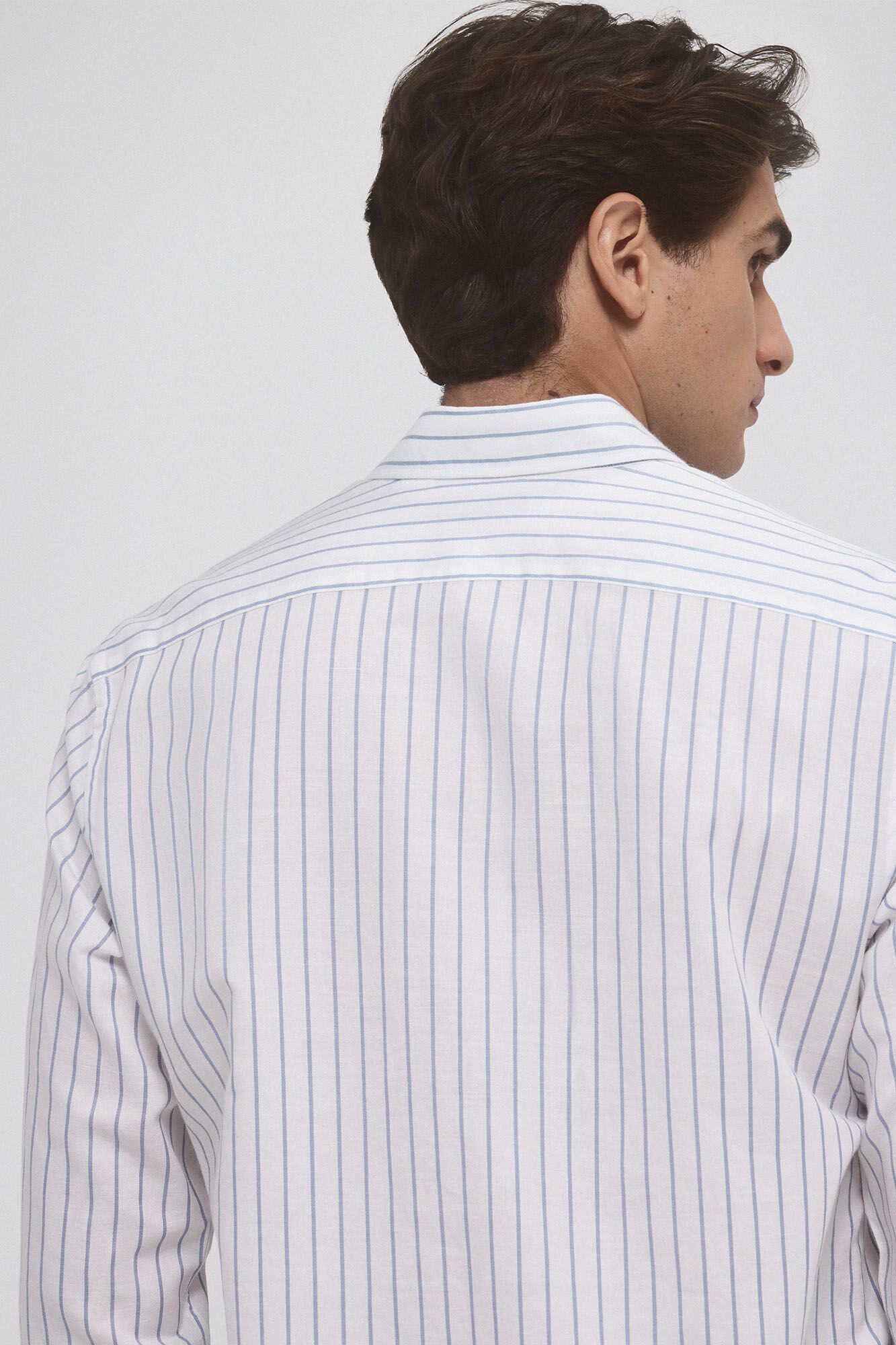Pedro del Hierro Camisa riscas de algod&atilde;o Rami Branco