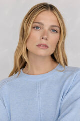 Pedro del Hierro wool sweater with a central crew neck Blue