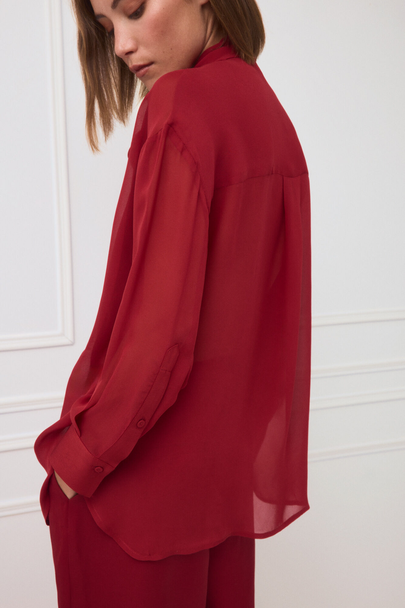 TFP by Tamara Falc&oacute; Combined bow blouse Red