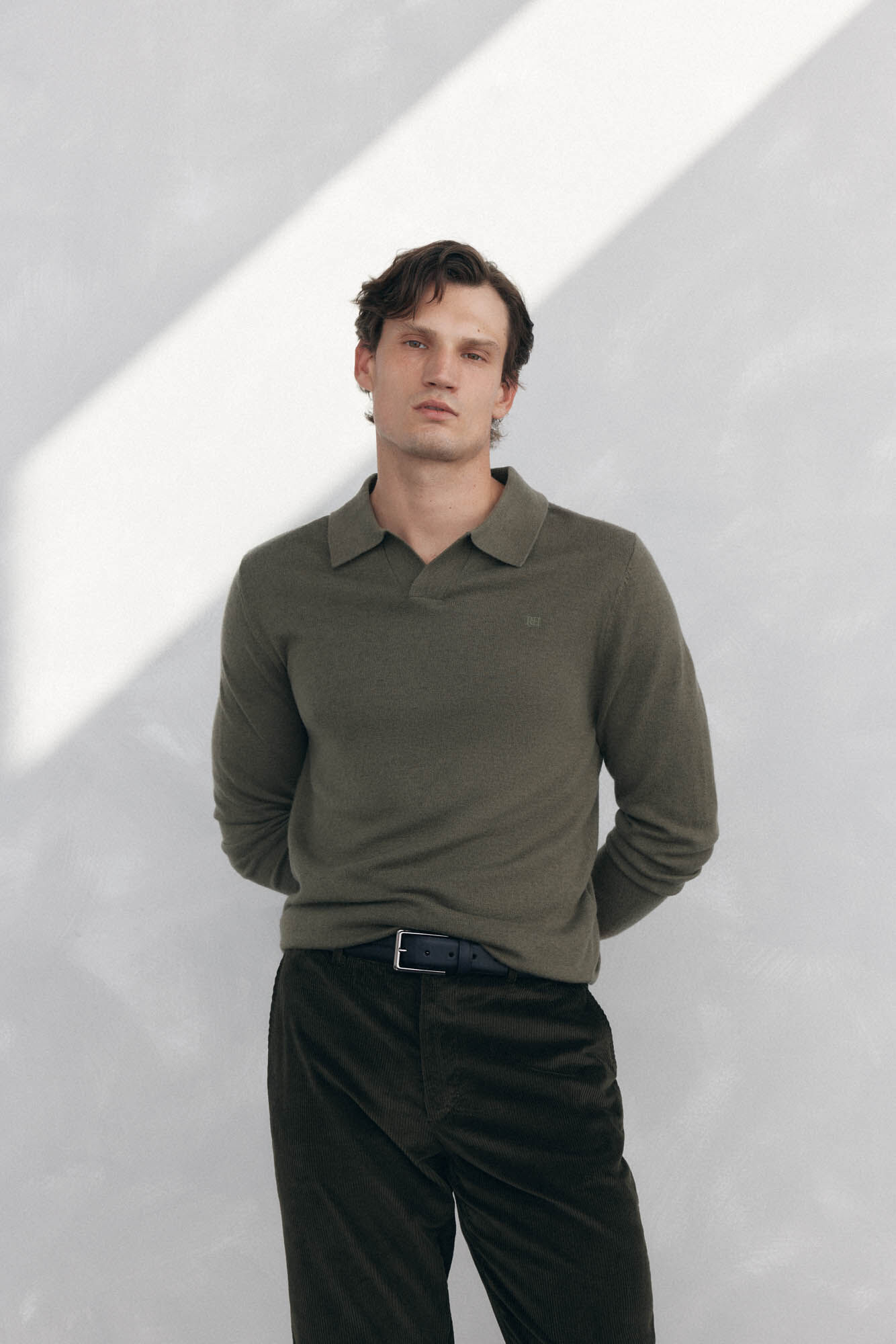 Pedro del Hierro Johnny neck sweater in merino wool and cashmere