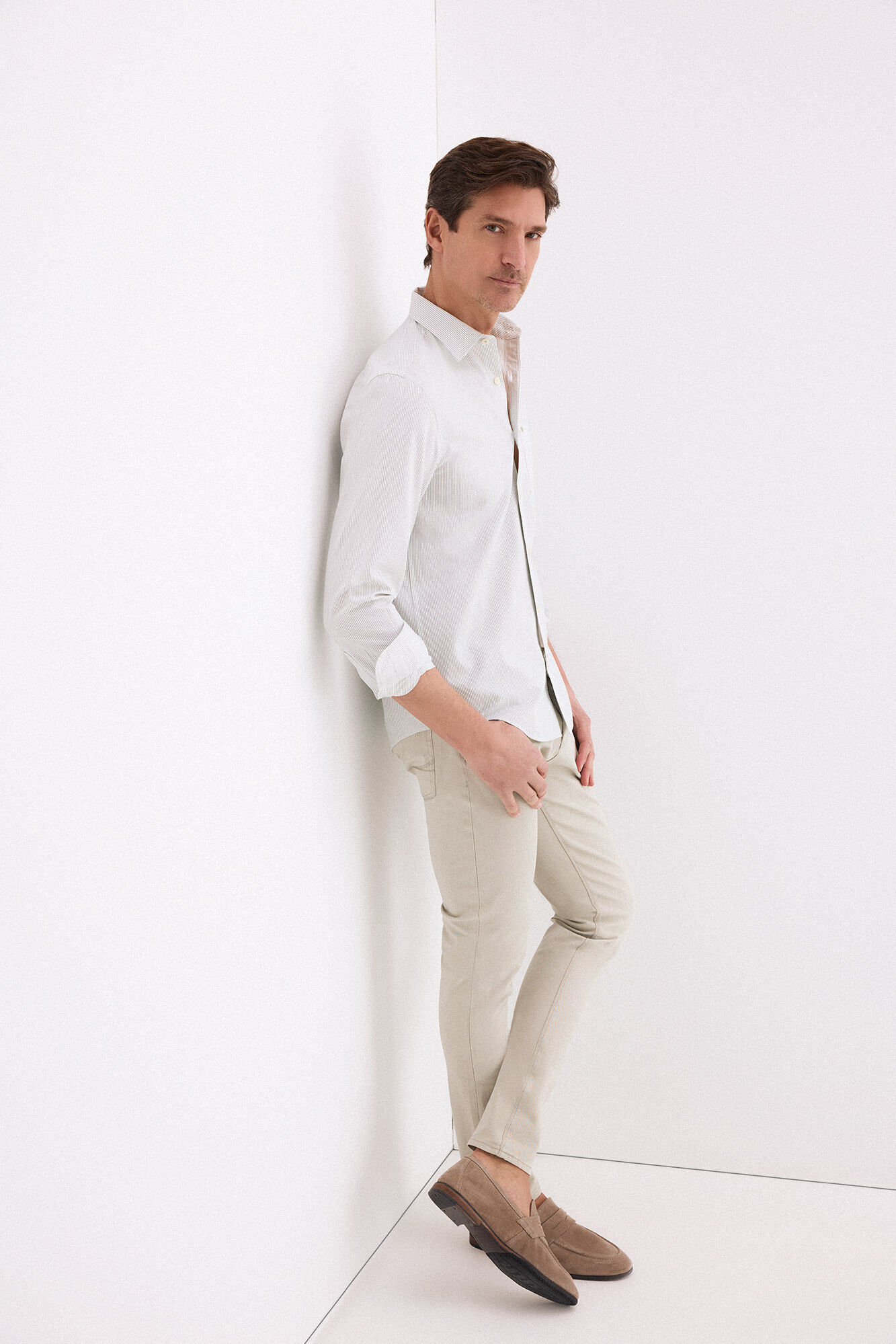 Pedro del Hierro Non iron stain-resistant striped shirt Green