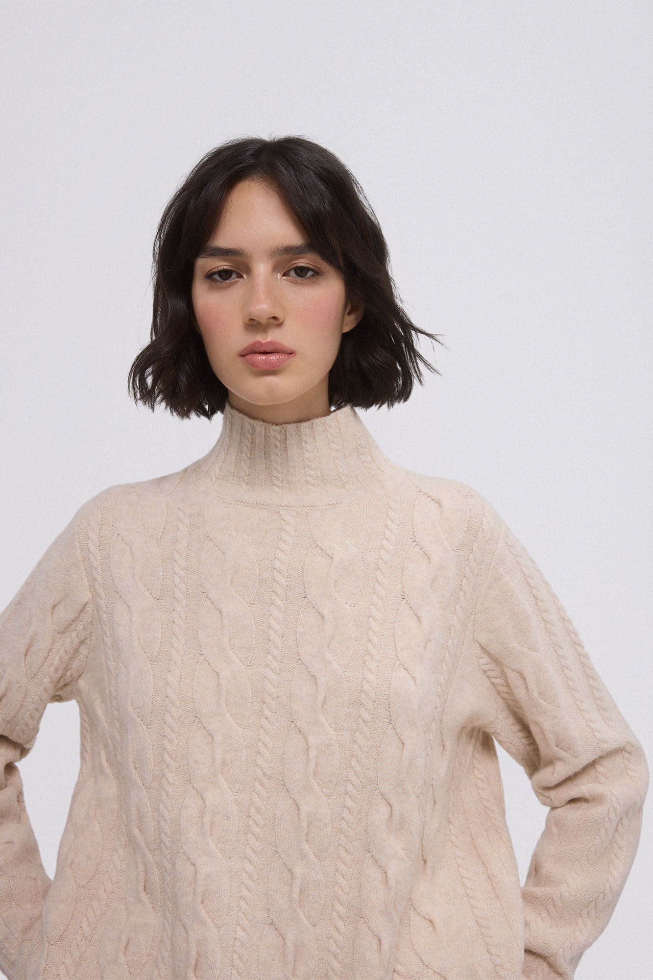 Pedro del Hierro Jersey ochos all over Beige