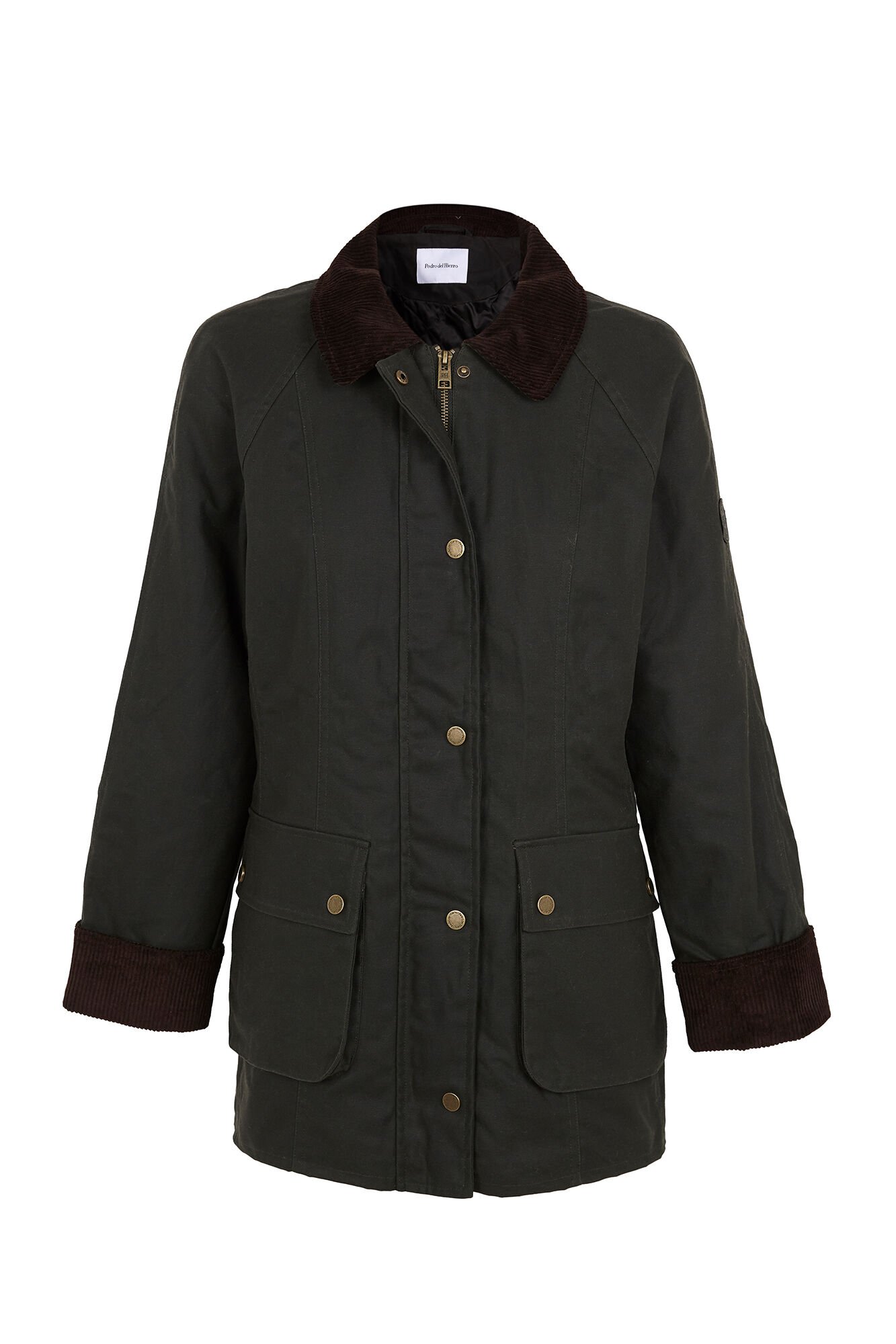 Pedro del Hierro Parka acolchada tejido encerado Marr&oacute;n