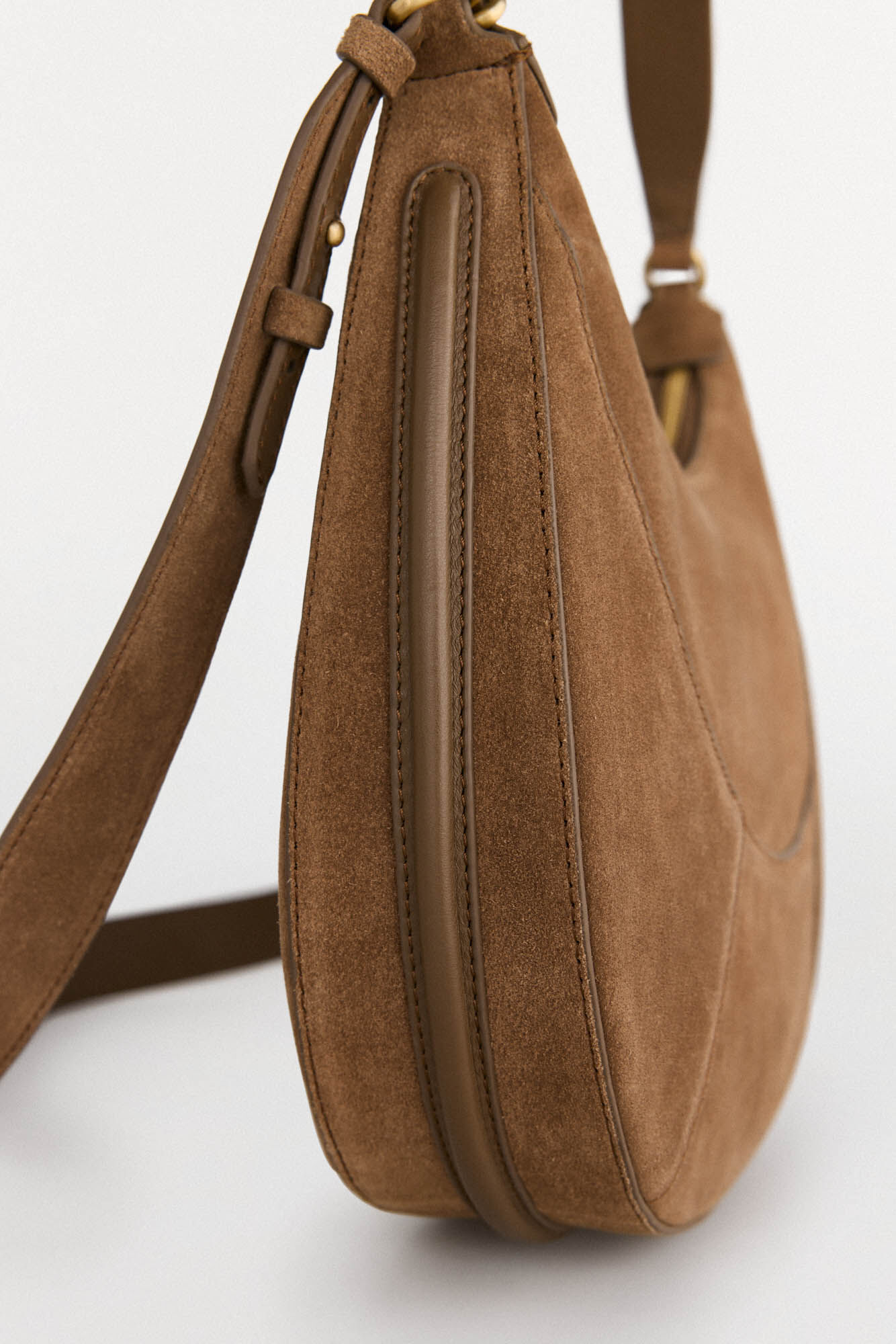 Pedro del Hierro leather hobo bag with double handle Brown